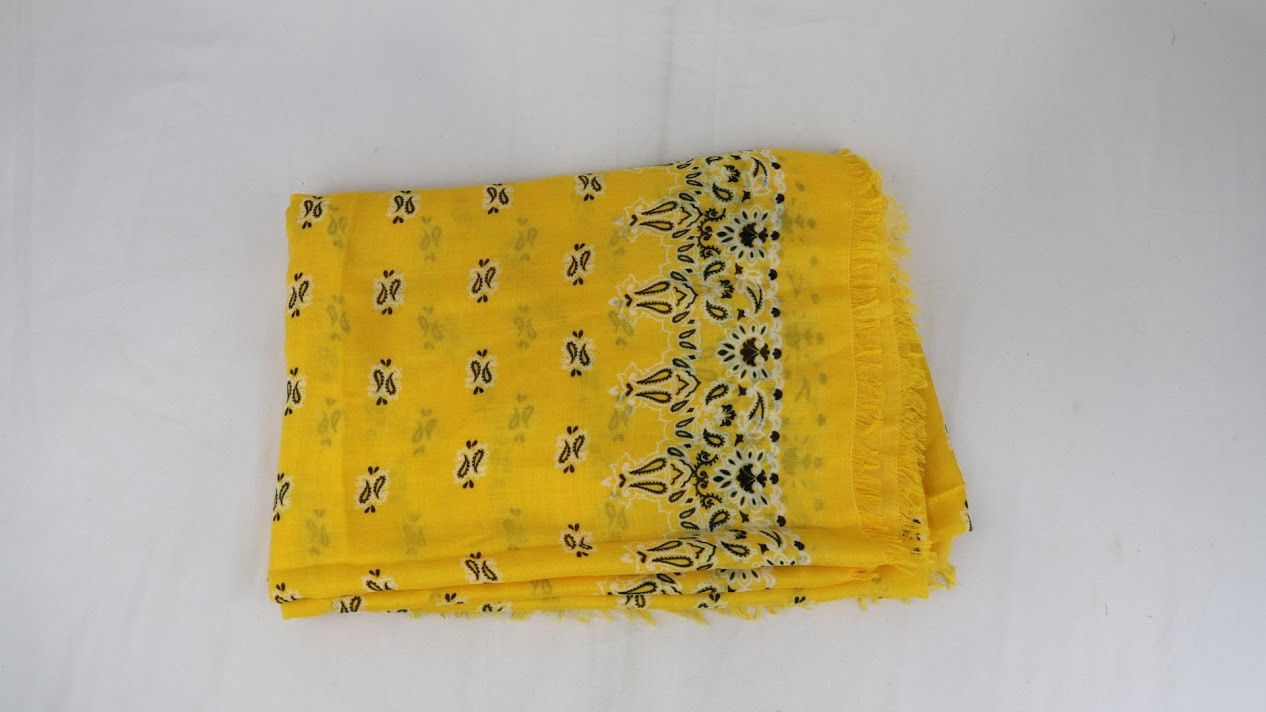 Saint Laurent Paris o1rshd1 Size: OS / Grand Rectangle Bandana Scarf in Yellow Size ONE SIZE - 5 Thumbnail