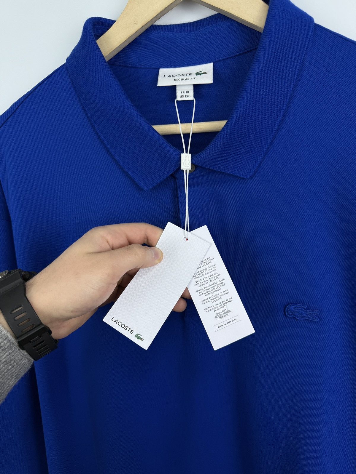 Lacoste 🇫🇷 NEW❗️ Lacoste Regular Fit Polo Long Sleeve Made in France Size US XXL / EU 58 / 5 - 12 Thumbnail