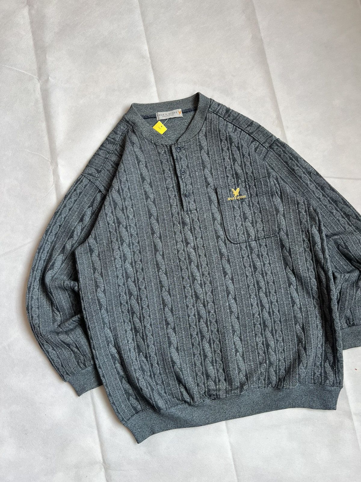 Lyle & Scott Vintage Lyle & Scott Small Logo Cable Knit Sweater Size US L / EU 52-54 / 3 - 3 Thumbnail