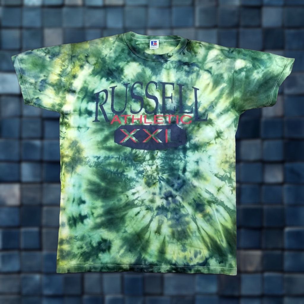 Russell Athletic VTG Russell Athletic T-Shirt Adult Large Crew Neck Short Sleeve Green Cotton 90s Concert Logo Mens Size US L / EU 52-54 / 3 - 1 Thumbnail