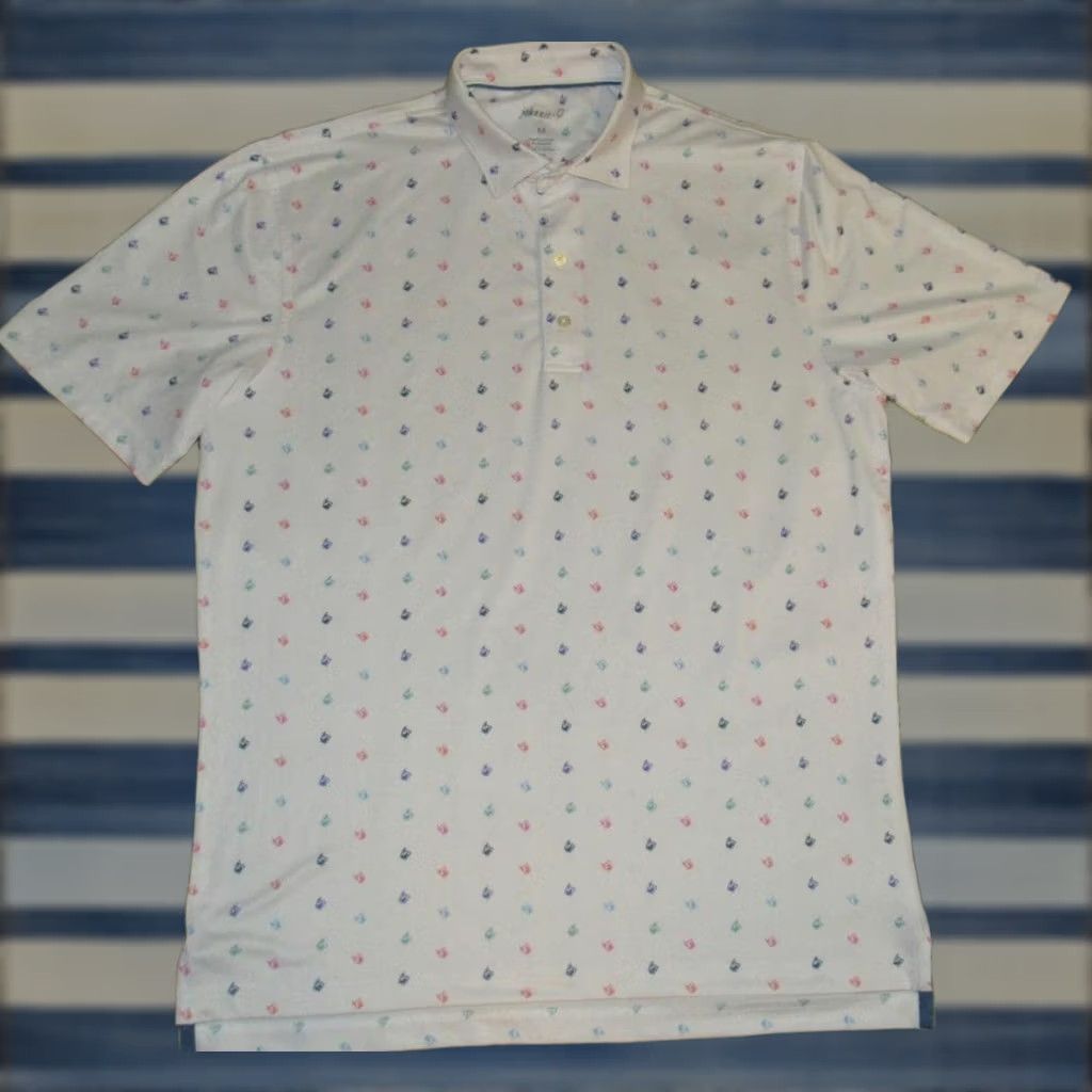 johnnie-O Johnnie O White Short Sleeve Polo Shirt Medium Polo Shirt Mens XS? Size US M / EU 48-50 / 2 - 1 Thumbnail