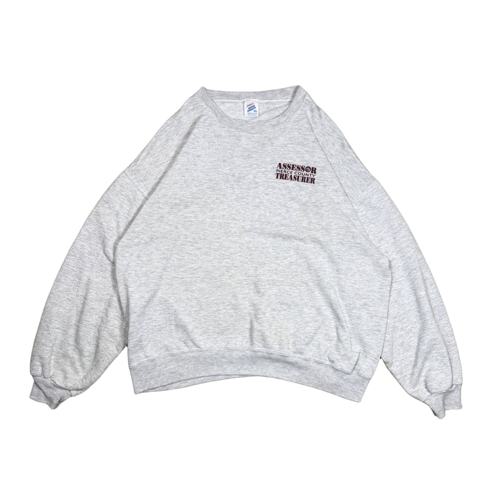 Jerzees Vintage 80s Jerzees Pierce County Treasurer Sweatshirt XL Size US XL / EU 56 / 4 - 1 Thumbnail