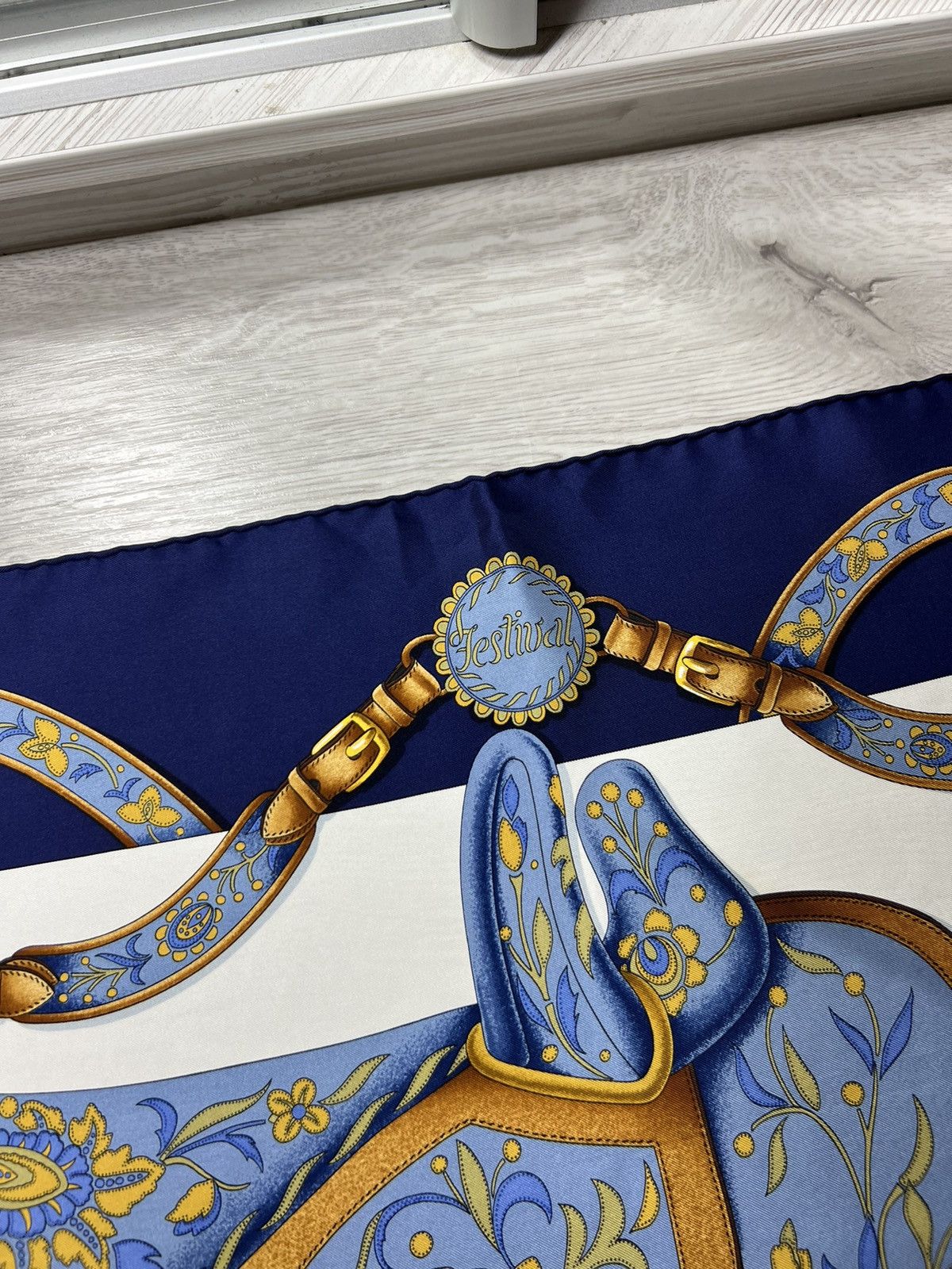 Hermes Vintage Hermes Kare90 Festival By Henri D'origny Silk Scarf Size ONE SIZE - 9 Thumbnail