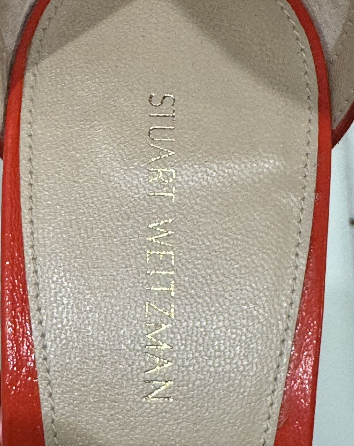 Stuart Weitzman Stuart Weitzman Red Leather Strappy Block Sandals Buckle Size US 7.5 / IT 37.5 - 3 Thumbnail