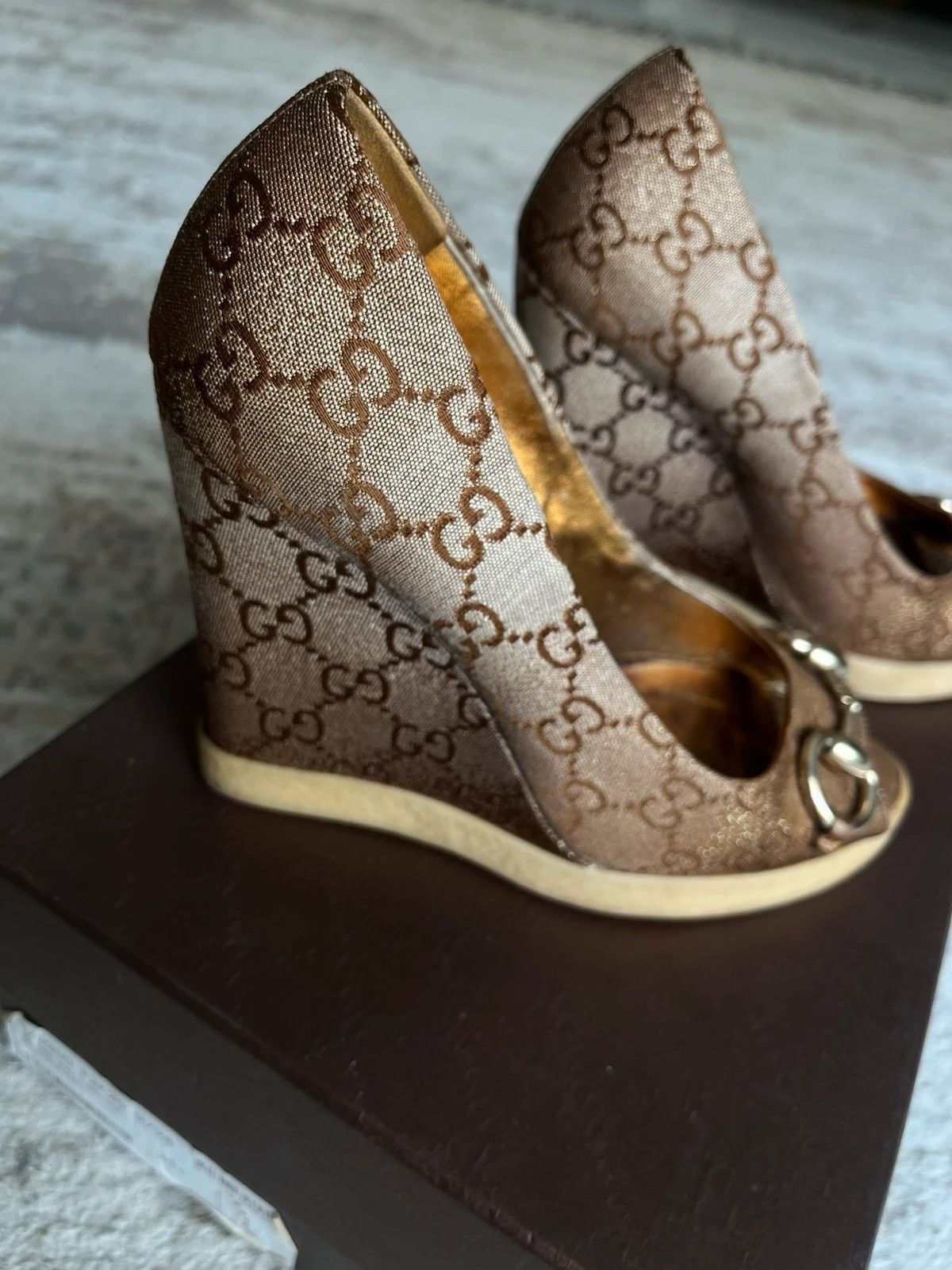 Gucci Gucci Heels Nappa Silk Lurex Barr 2013 Sz 5.5 Monogram Size US 5.5 / IT 35.5 - 5 Thumbnail