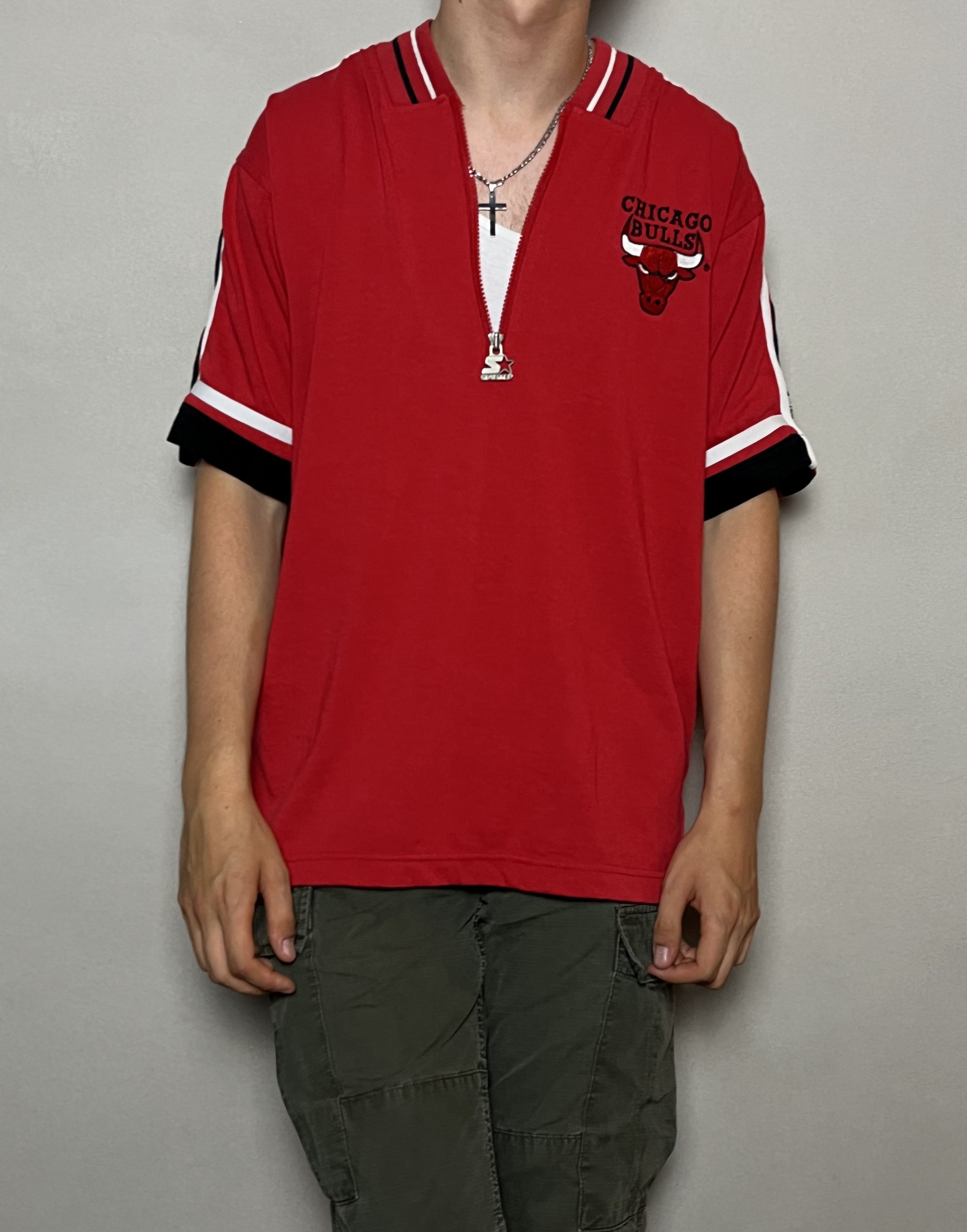 NBA × Starter × Vintage Vintage Half Zip T-Short Tee Chciago Bulls Starter Size US M / EU 48-50 / 2 - 1 Thumbnail