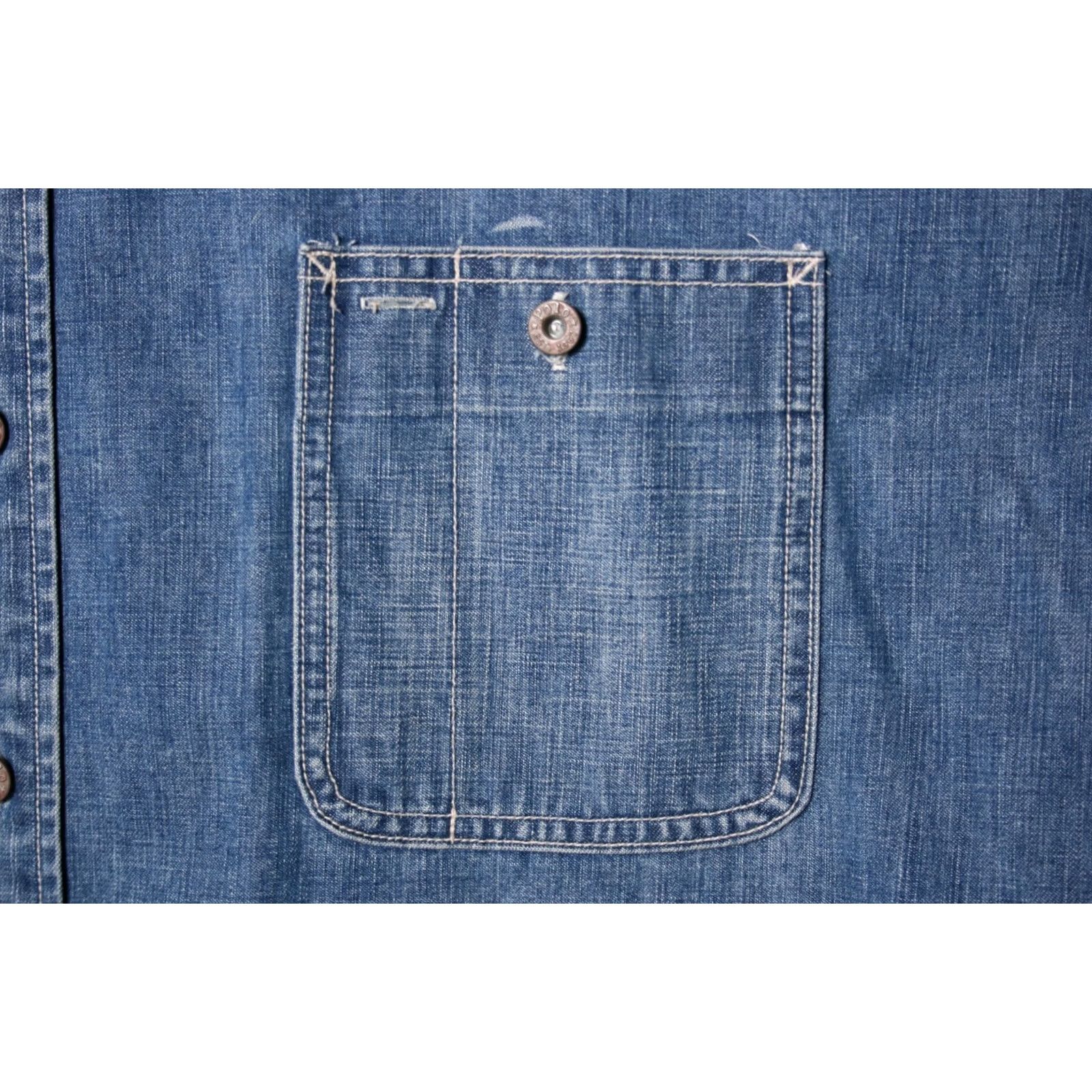 Polo Ralph Lauren VINTAGE Polo Ralph Lauren Blue Chambray Denim Button Front Shirt 4XLT Men Long Sleeve Size 4XLT Size US XXL / EU 58 / 5 - 3 Thumbnail