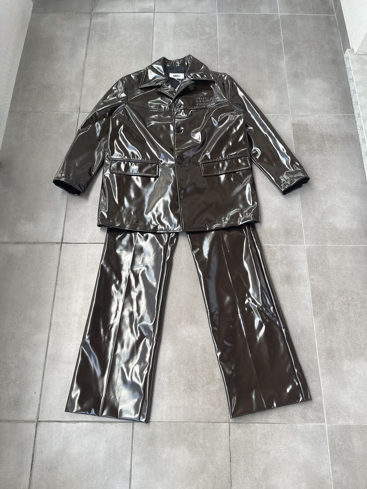 Maison Margiela !DS! SS23 Maison Margiela Faux Leather Brown Patent Jacket Size M / US 6-8 / IT 42-44 - 12 Thumbnail