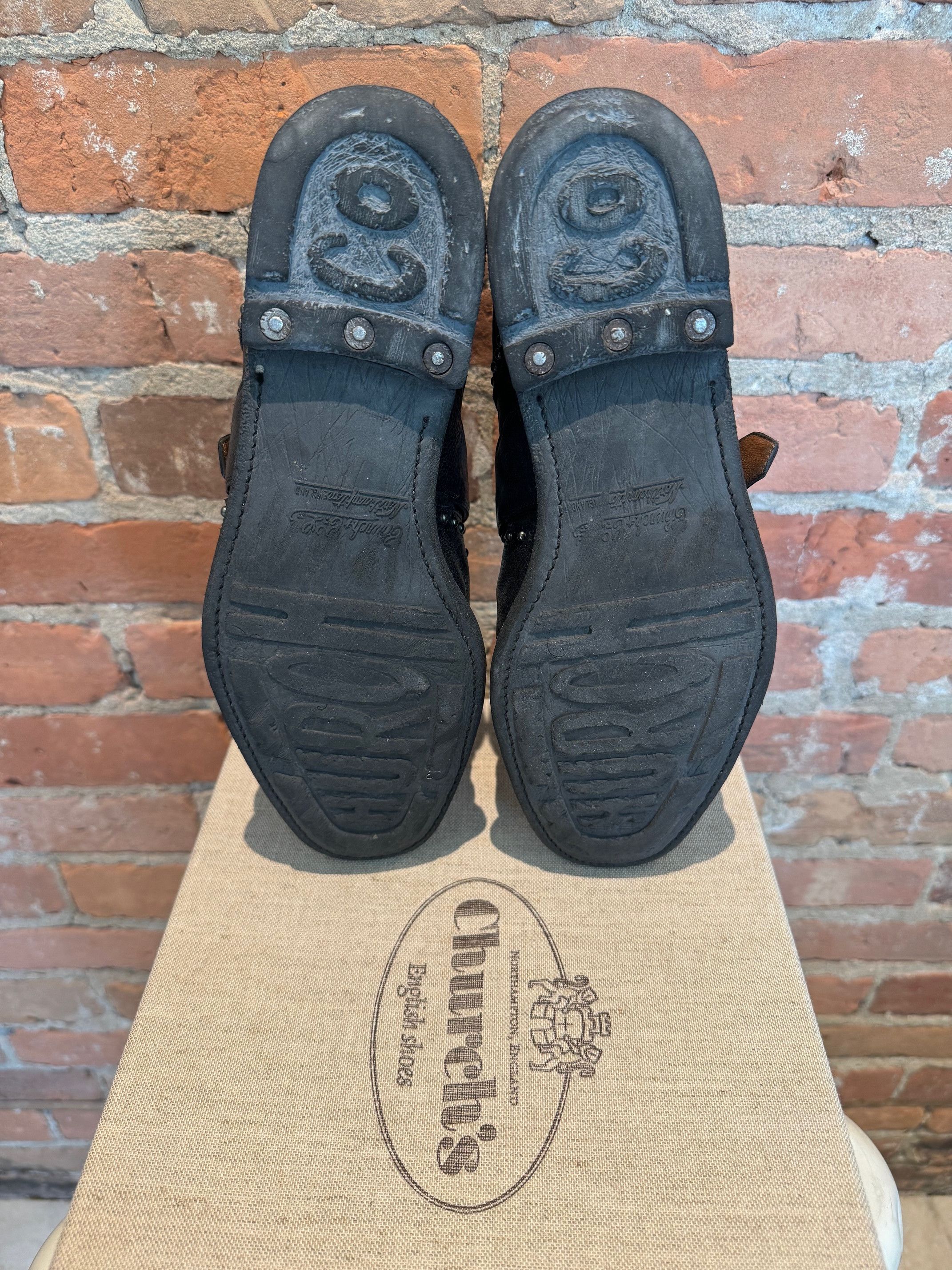Church's Church's Burwood Monk Strap Boots - Black Studded Leather Size US 8 / EU 41 - 6 Thumbnail