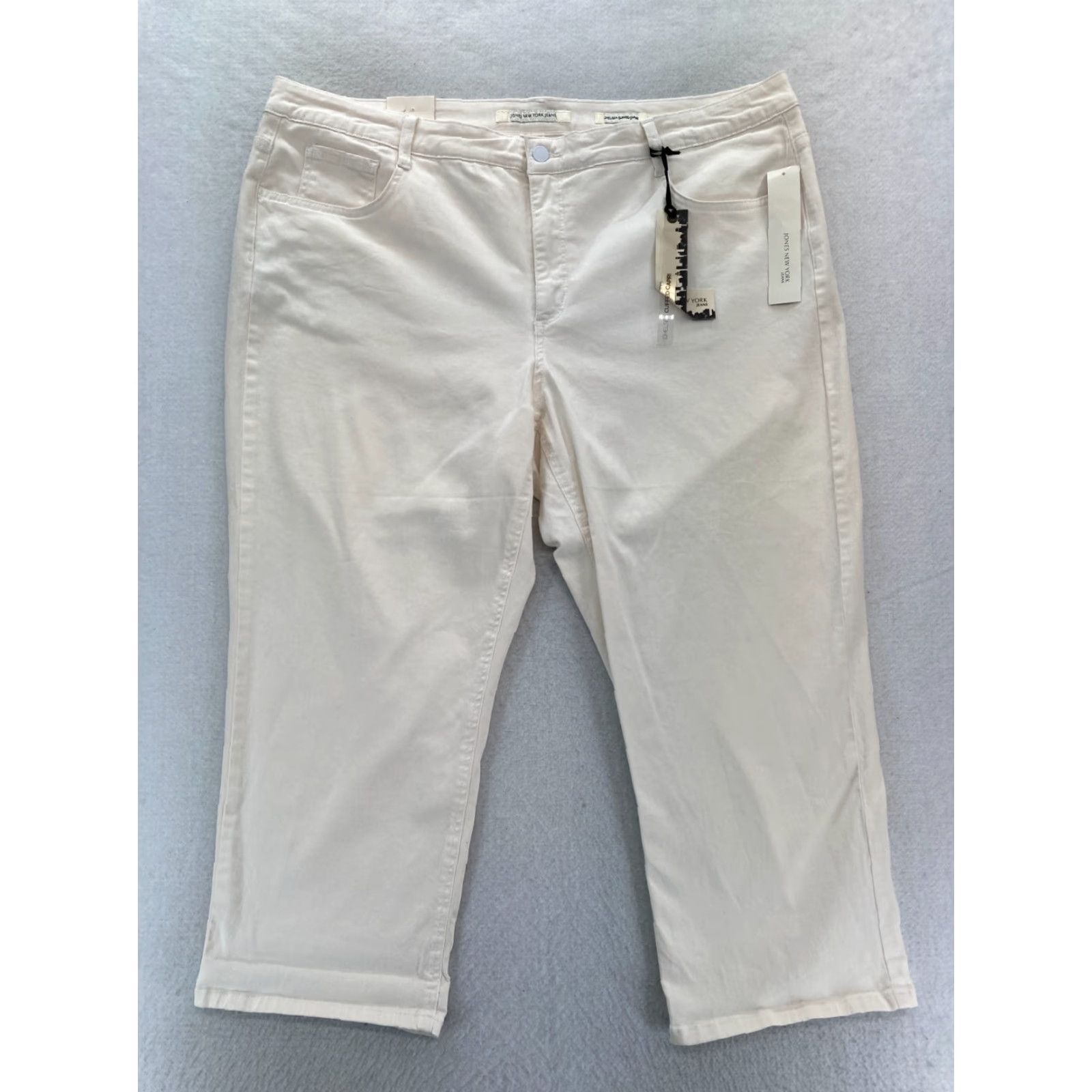 Jones New York Jones New York Jeans Capri Women's Plus 22W Chelsea White Stretch Denim Size 40" / US 18 - 2 Thumbnail
