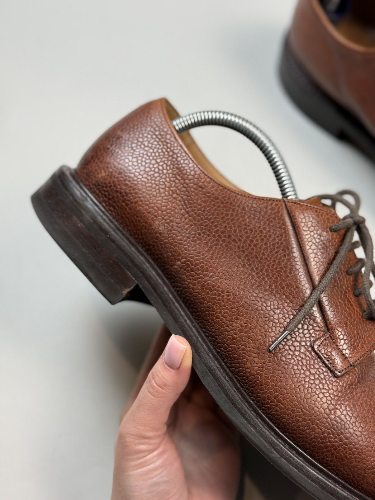 Other Joseph Cheaney Deal Mahogany Grain Leather Derby Shoes Size US 11 / EU 44 - 5 Thumbnail