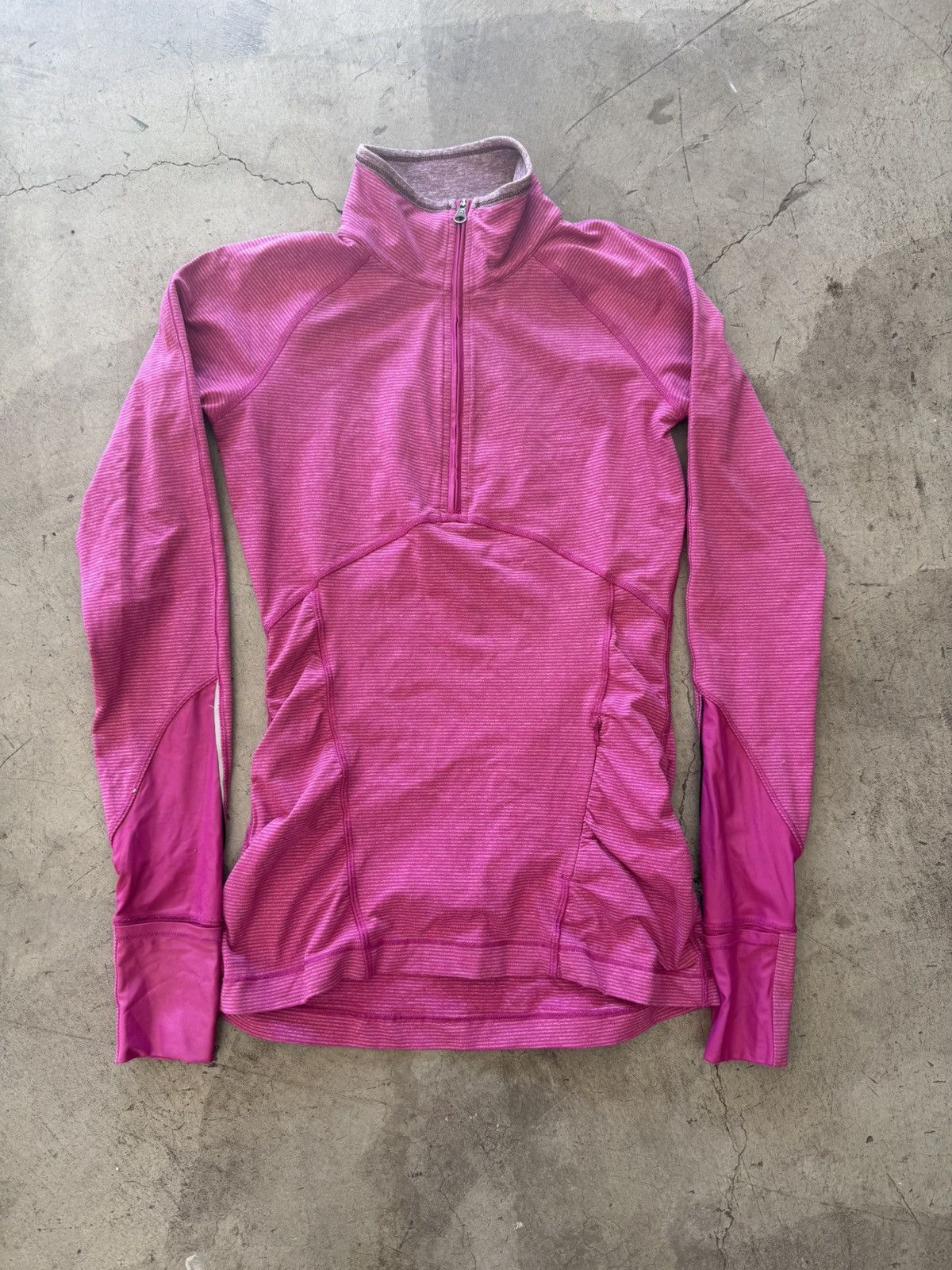 Lululemon Lululemon Pullover Women’s S? Pink Striped 1/4 Zip Size S / US 4 / IT 40 - 1 Thumbnail