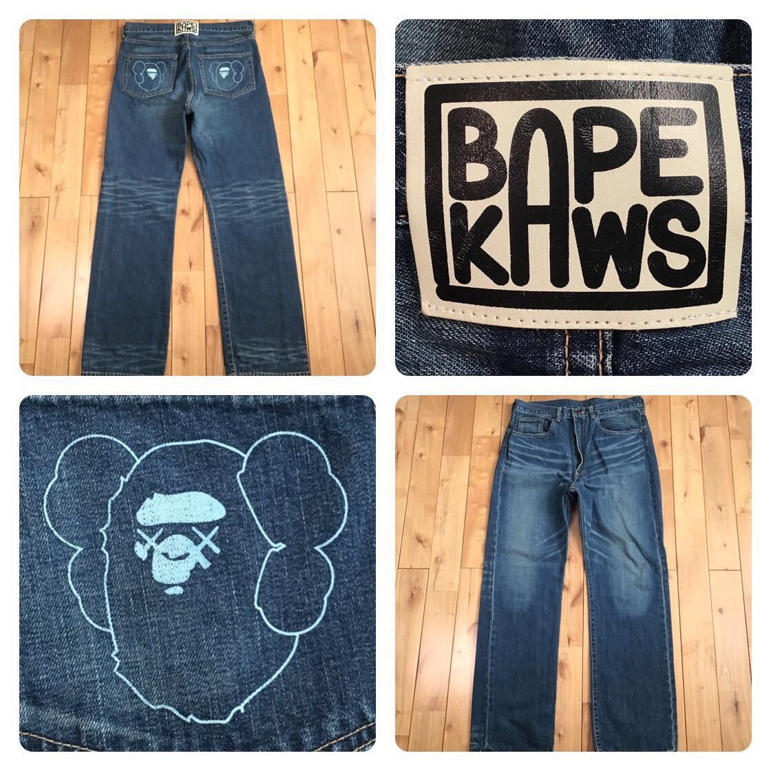image of Bape × Kaws Denim Pants A Bathing Ape Nigo ★Size M in Indigo, Men's (Size 32)