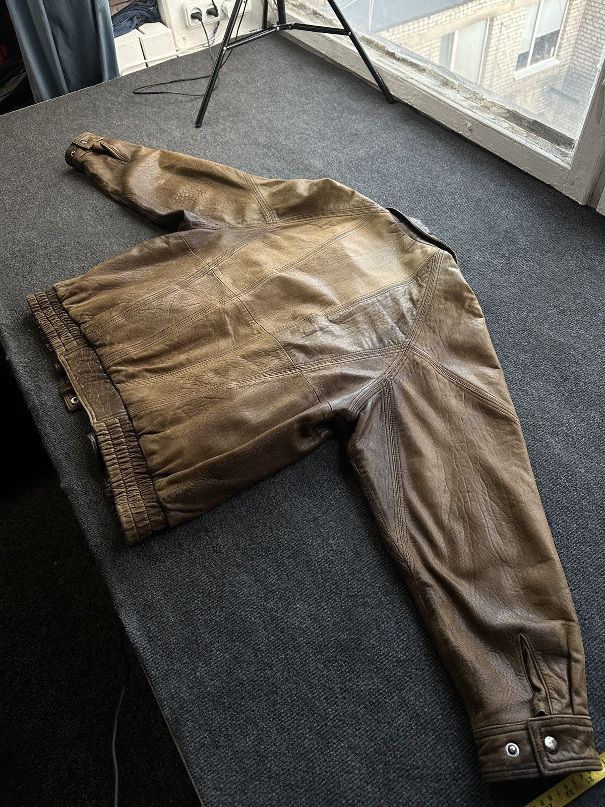 Other 🚨VNTG LEATHER JACKET AVANT GARDE ASYMMETRICAL BROWN MOTO Size US M / EU 48-50 / 2 - 18 Thumbnail