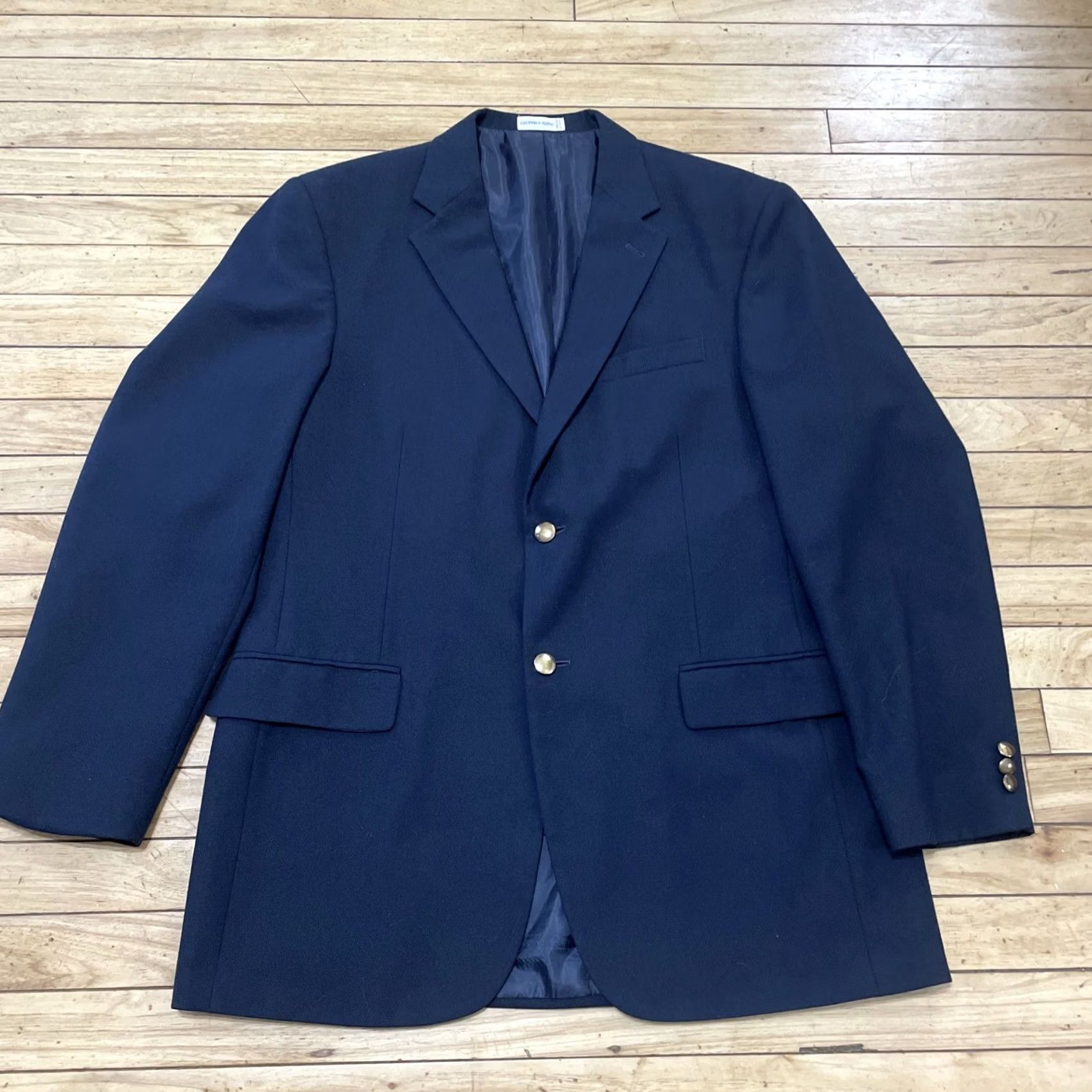 Geoffrey Beene Geoffrey Beene Blazer Mens 42 Long Blue Wool Brass Button Single-Breasted 2 Piece Sportcoat Jacket Size 42R - 5 Thumbnail
