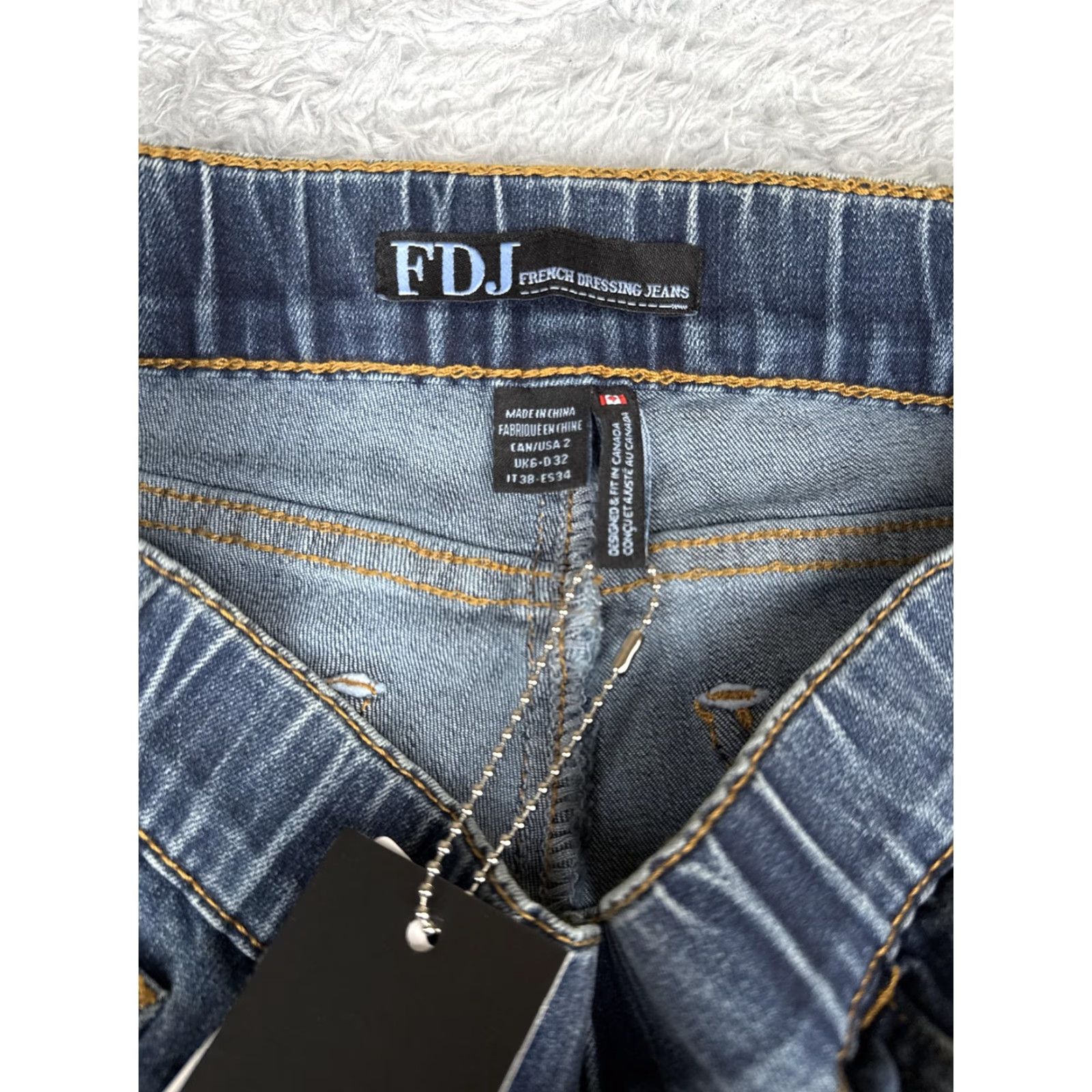 Denime FDJ French Dressing Jeans Womens 2 Blue Elastic Waist Slim Stretch Denim Pull On Size 26" / US 2 / IT 38 - 6 Thumbnail