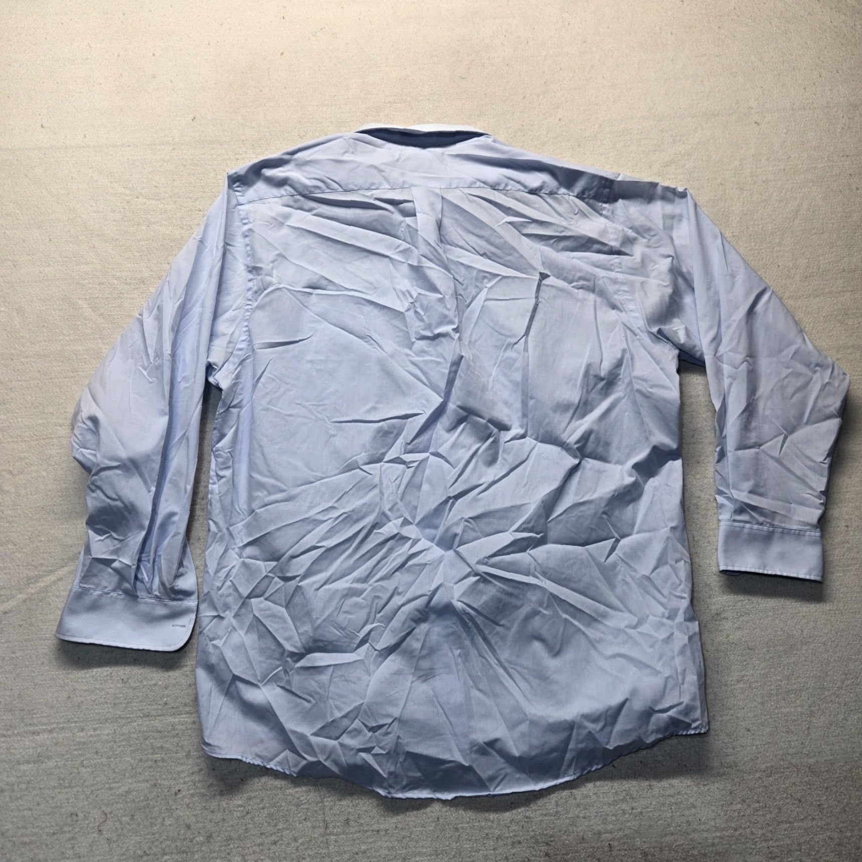 Vintage Puritan Solid Blue Button Up Dress Shirt Long Sleeve Adult Size 17 34/35 Mens Size 46R - 7 Thumbnail