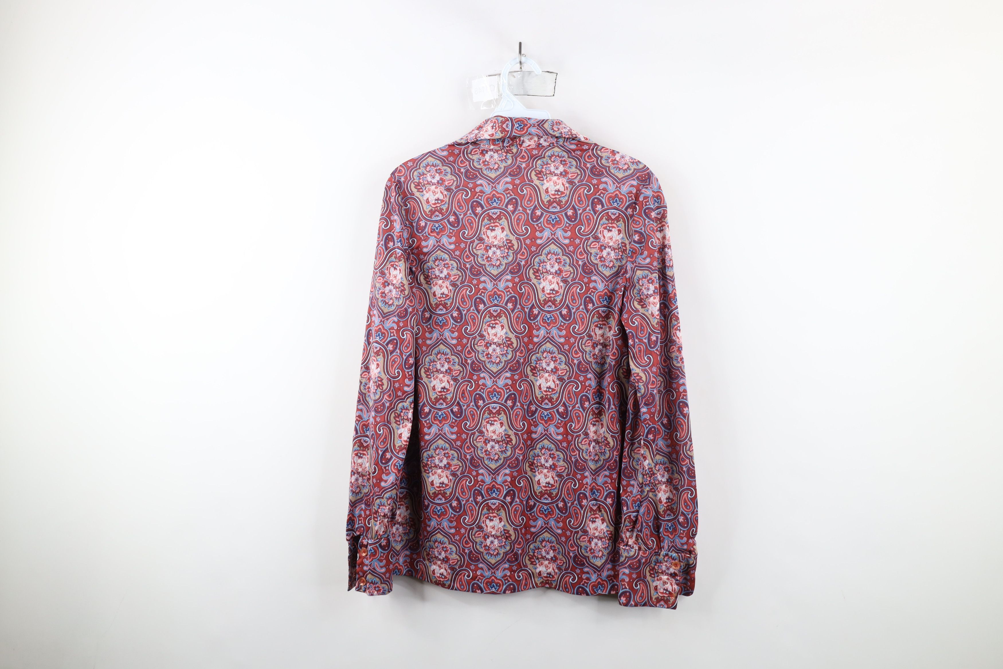Vintage Vintage 70s Mid Century Modern MCM Flower Knit Button Shirt Size M / US 6-8 / IT 42-44 - 10 Thumbnail
