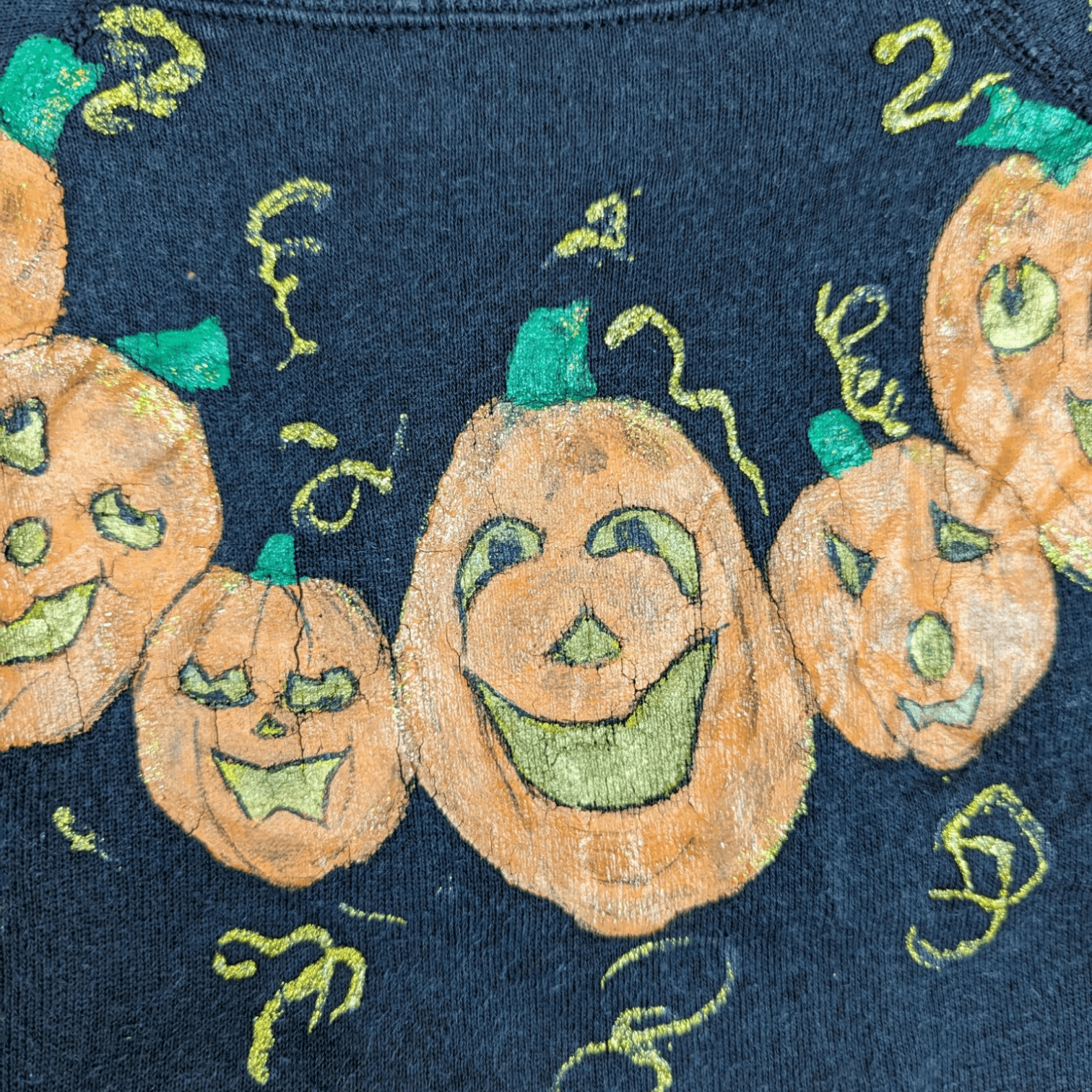 Hanes Vintage 90's HANES Custom Art Halloween Pumpkins Jumper Size L / US 10 / IT 46 - 5 Thumbnail