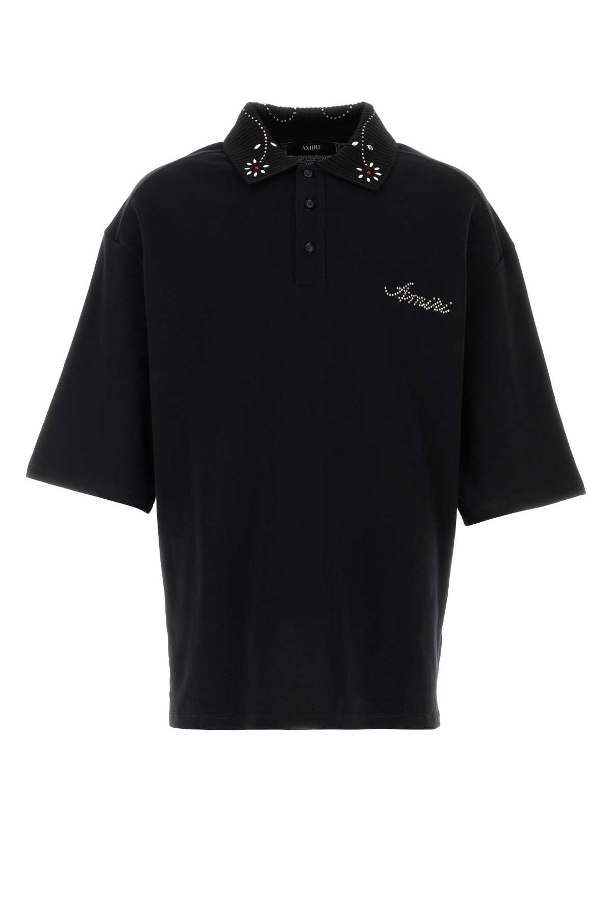 Amiri Black Piquet Polo Shirt Size US S / EU 44-46 / 1 - 1 Thumbnail
