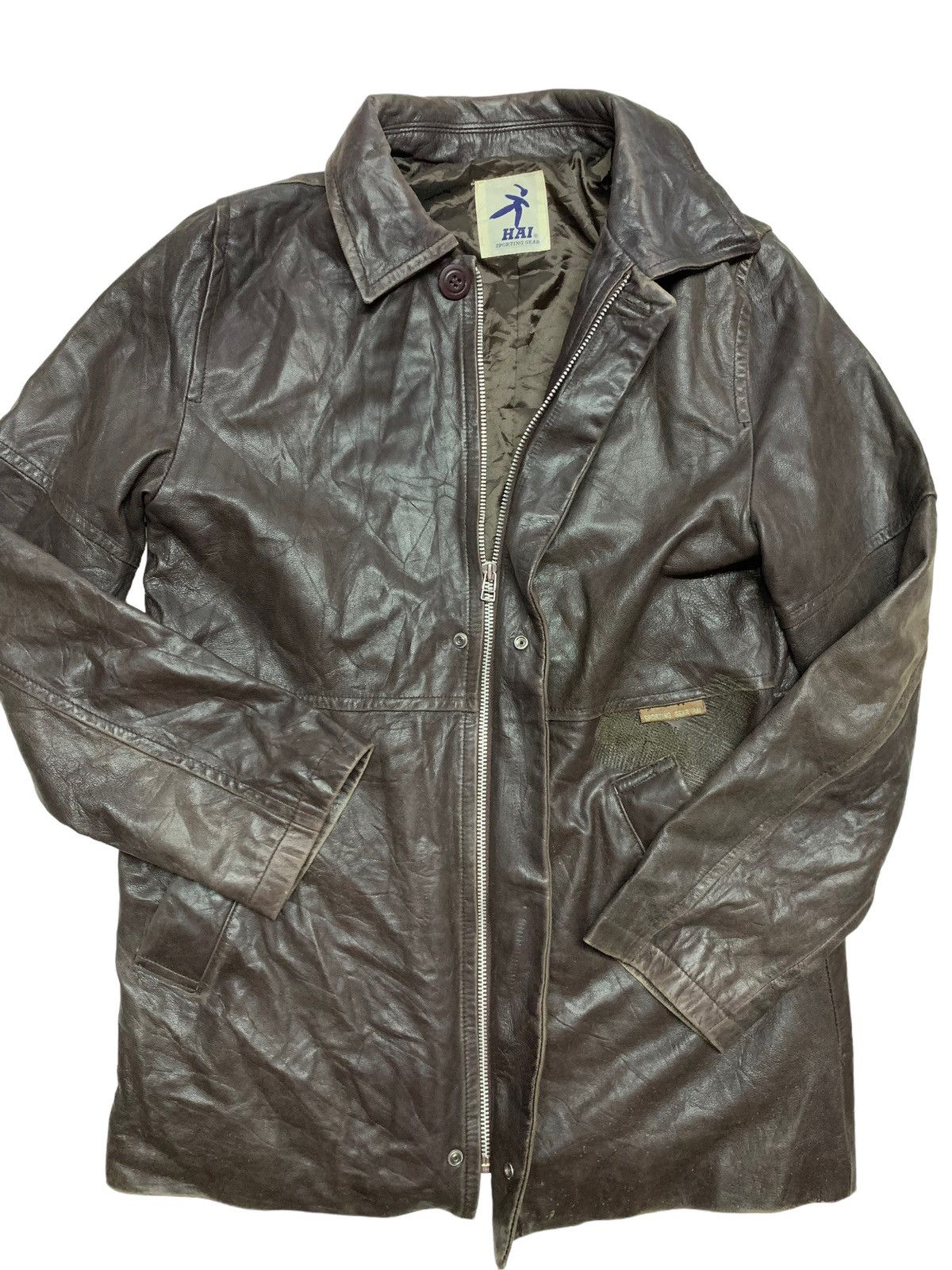 Hai Sporting Gear Vintage 80s brown real leather jacket Size S / US 4 / IT 40 - 1 Thumbnail