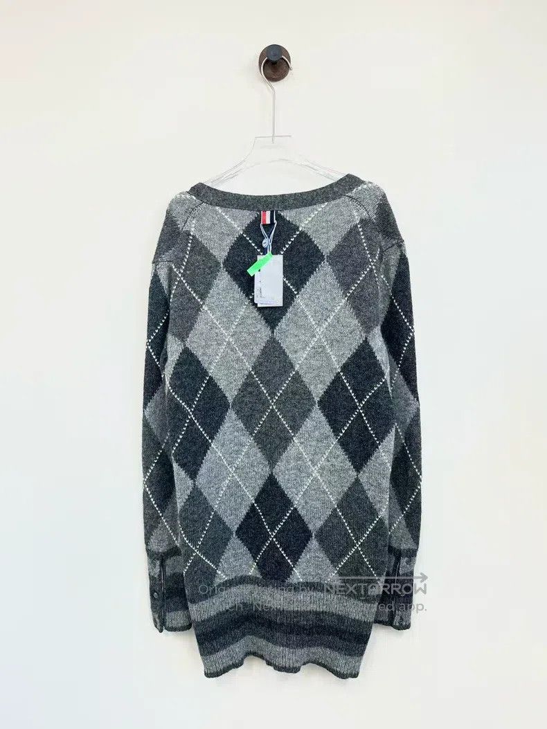Thom Browne Thom Browne Grey Diamond Patterned Multicolor Wool Knit Ca Size S / US 4 / IT 40 - 2 Thumbnail
