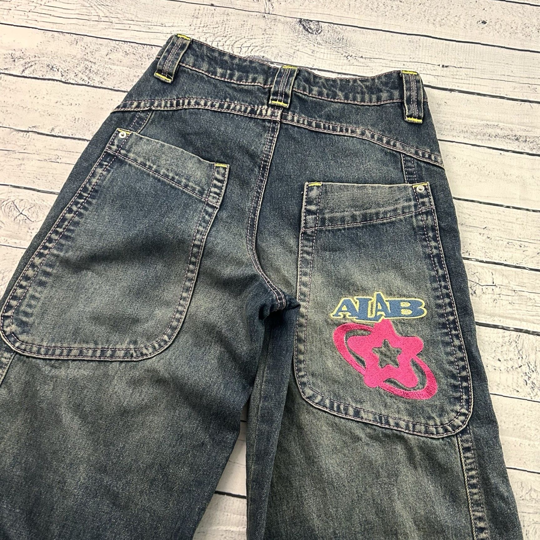 Vintage A.LAB 26" Mega Denim Blue Jeans Women's 0 Super Baggy Rave - Jeans, Women, 26, Blue, Denim, Wide-Leg, 5-Pocket Design, Regular, 0, A.LAB Size 26" / US 2 / IT 38 - 5 Thumbnail