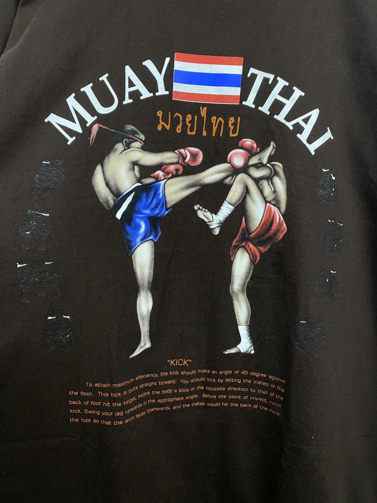 Japanese Brand 🇹🇭 Vintage 90s Muay Thai Boxing Kickboxing T-Shirt Rare Retro Size US XXL / EU 58 / 5 - 4 Thumbnail