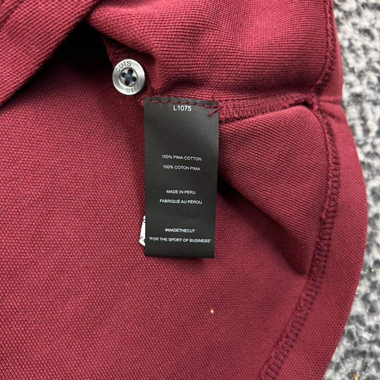 Cuts Cuts Curve Hem Polo Shirt Men Red Collared Pima Cotton M Size US M / EU 48-50 / 2 - 7 Thumbnail