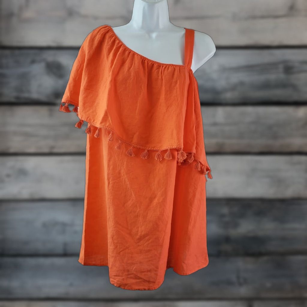 Vintage VINTAGE Motherhood Maternity Orange Linen Tassels Blouse Shirt XL Womens Size XL / US 12-14 / IT 48-50 - 1 Thumbnail