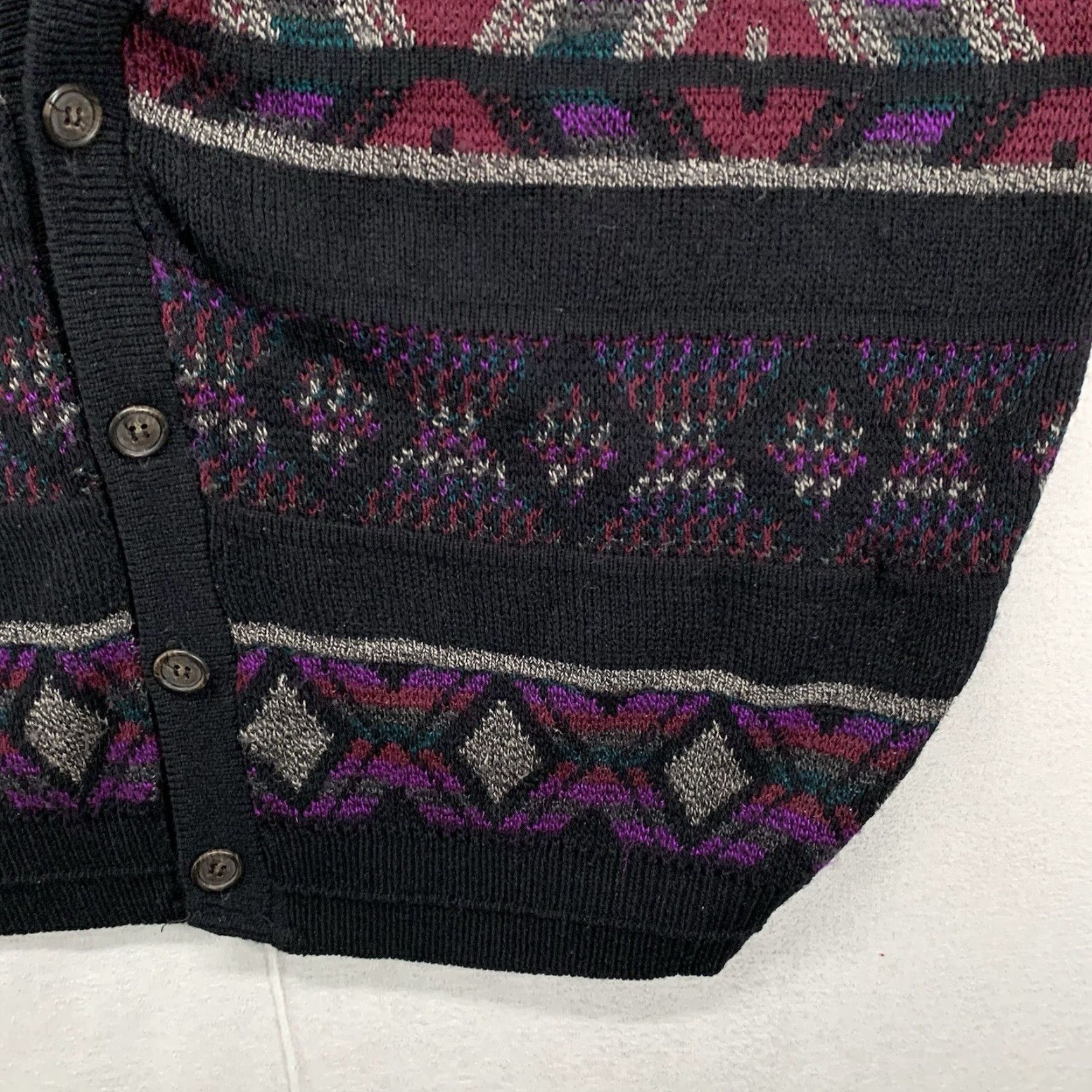 Jantzen VINTAGE Jantzen Sweater Vest Men XL Argyle Diamond Knit Sleeveless V-Neck 90s Preppy Black Acrylic Size US XL / EU 56 / 4 - 5 Thumbnail