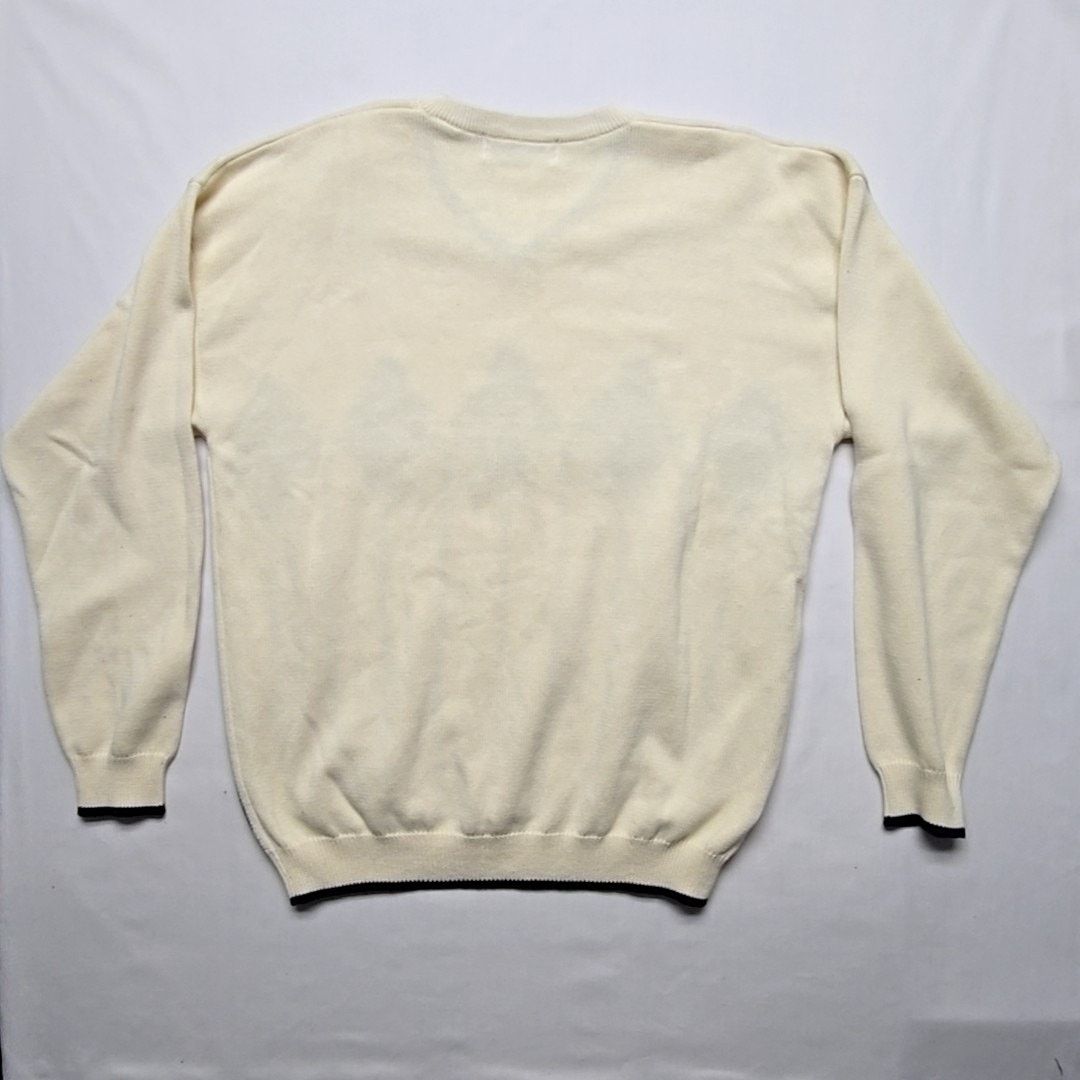 John Ashford John Ashford Golf Sweater XL Argyle Cream V-neck Knitwear Size US XL / EU 56 / 4 - 8 Thumbnail
