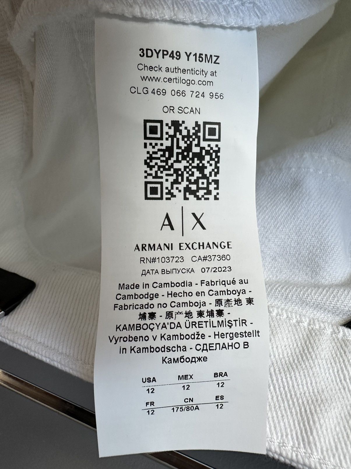 Armani Exchange Armani Exchange Wide denim pants white trousers jeans Size 30" / US 8 / IT 44 - 12 Thumbnail