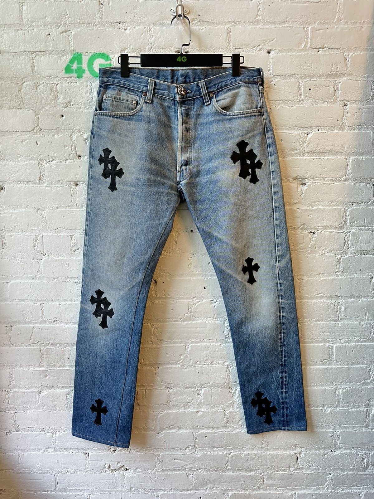 Chrome Hearts Cross Patch Jeans | Grailed