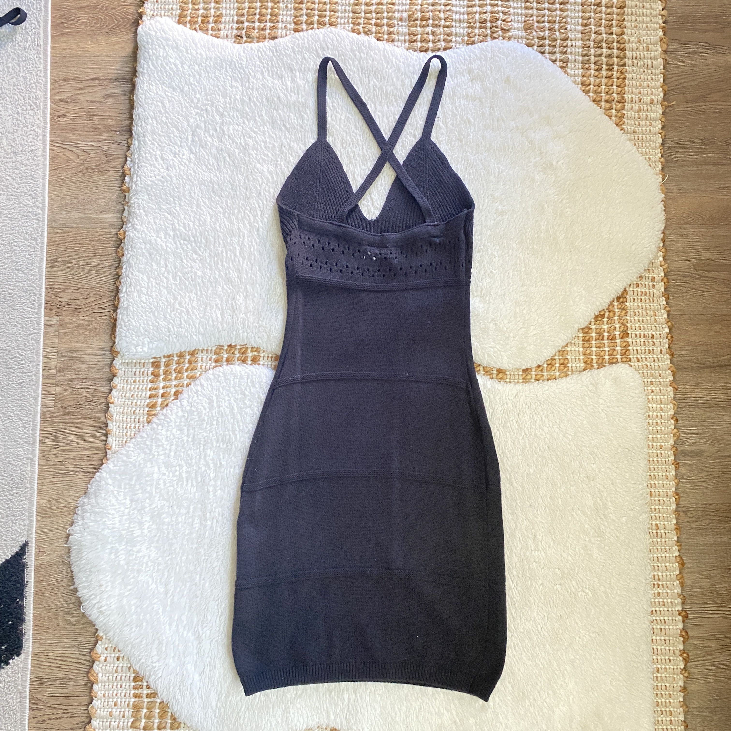 H&M H&M Divided Black Knitted Cotton Strappy Dress – Size Small Size S / US 4 / IT 40 - 2 Thumbnail