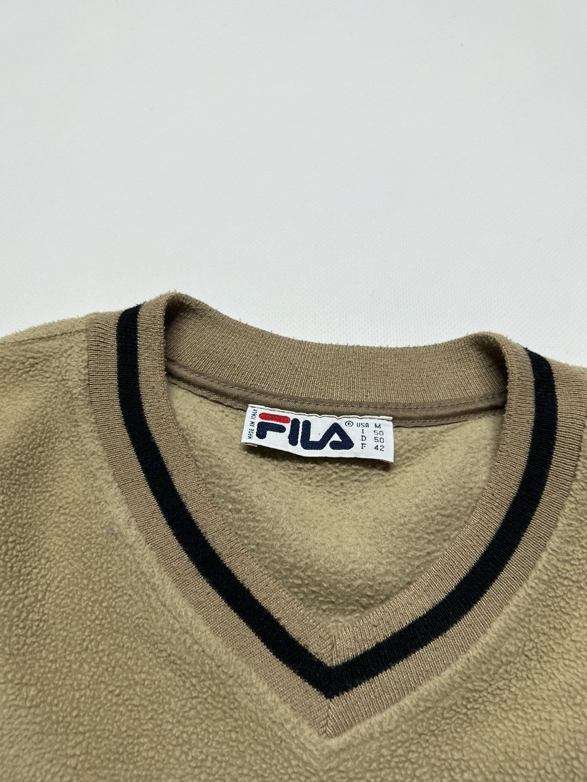 Fila × Vintage Vintage Y2k Fila Light Brown Spell Out Fleece Sweatshirt 90s Size US M / EU 48-50 / 2 - 5 Thumbnail