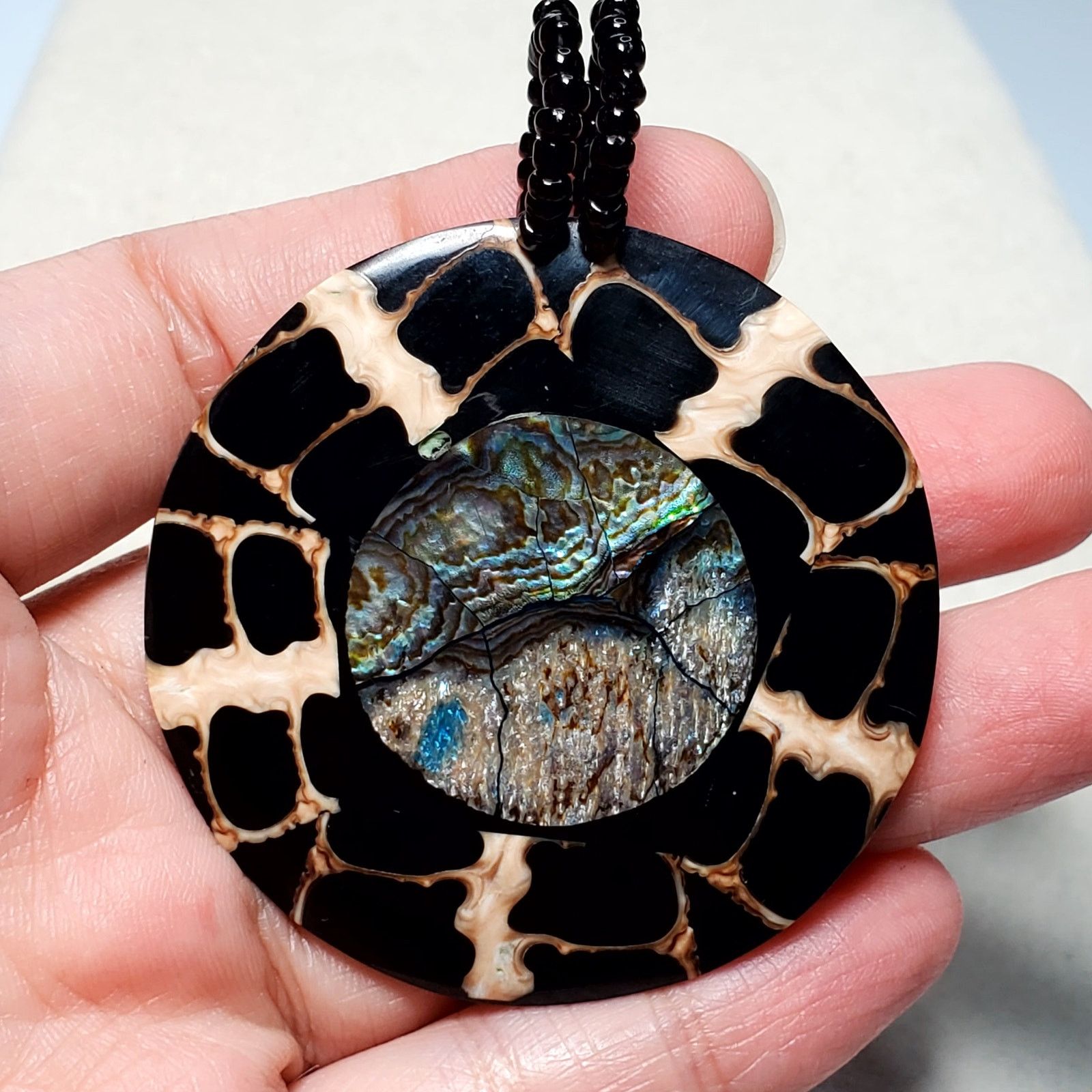Other Hand Painted Abalone Shell Large Pendant 2.5" Size ONE SIZE - 2 Thumbnail