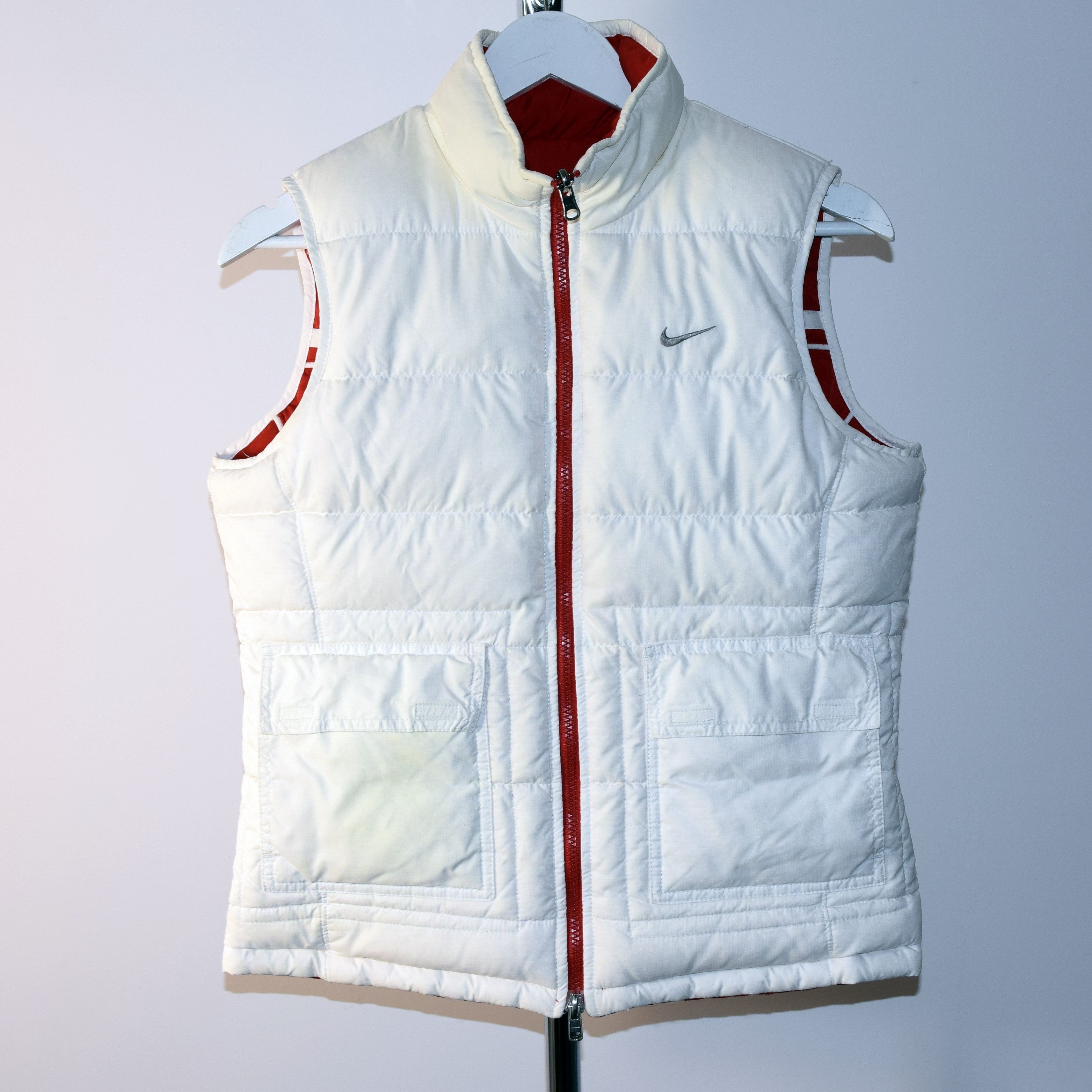 Nike × Vintage Nike Vintage Reversible Down Puffer Vest Red & White y2k Size M / US 6-8 / IT 42-44 - 5 Thumbnail