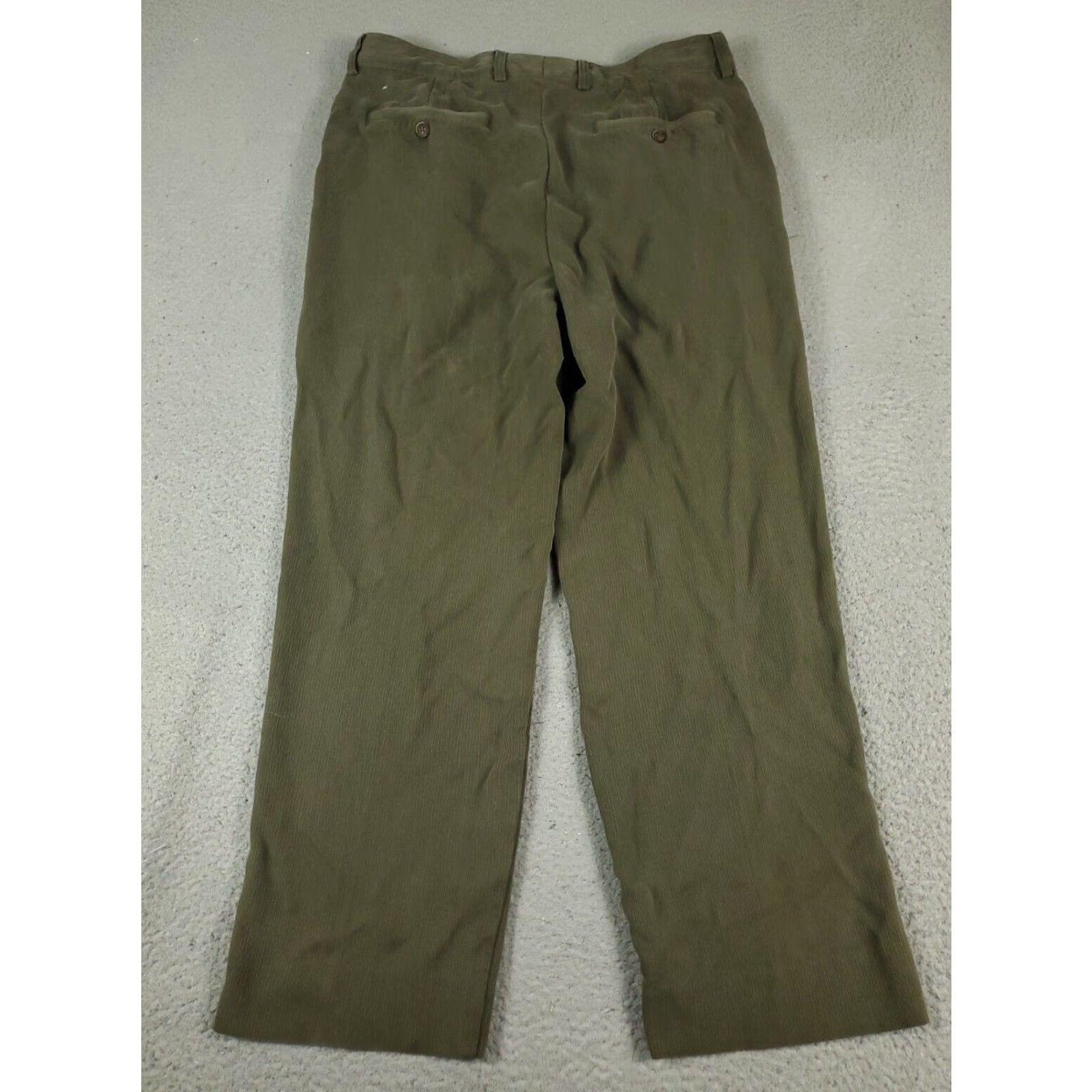 Tommy Bahama VINTAGE Tommy Bahama Pants Mens Regular Size 35 Green Silk Pleated Chino Trousers Size US 35 - 7 Thumbnail