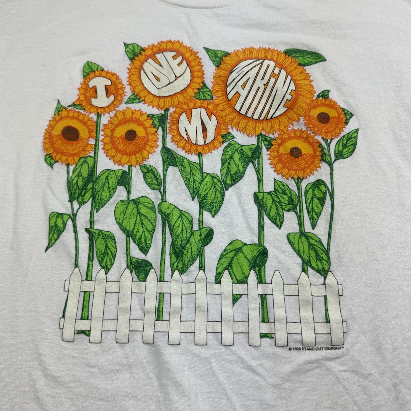 Vintage VINTAGE Murina Maine Sunflower T-Shirt Adult Large White Nature 90s Mens Size US L / EU 52-54 / 3 - 2 Thumbnail