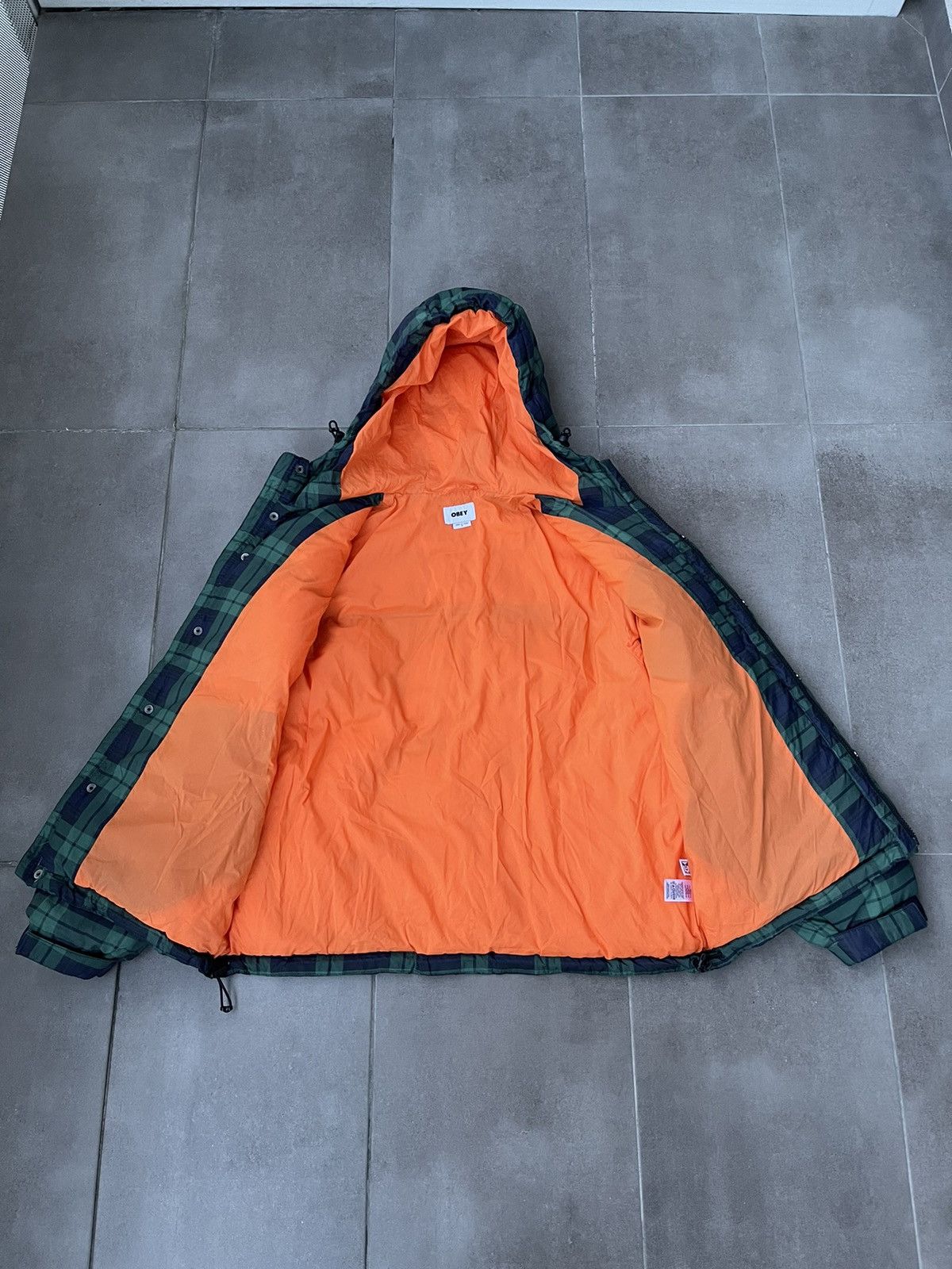 Obey Obey Small Logo Checkered Green Navy Puffer Jacket Size US S / EU 44-46 / 1 - 13 Thumbnail