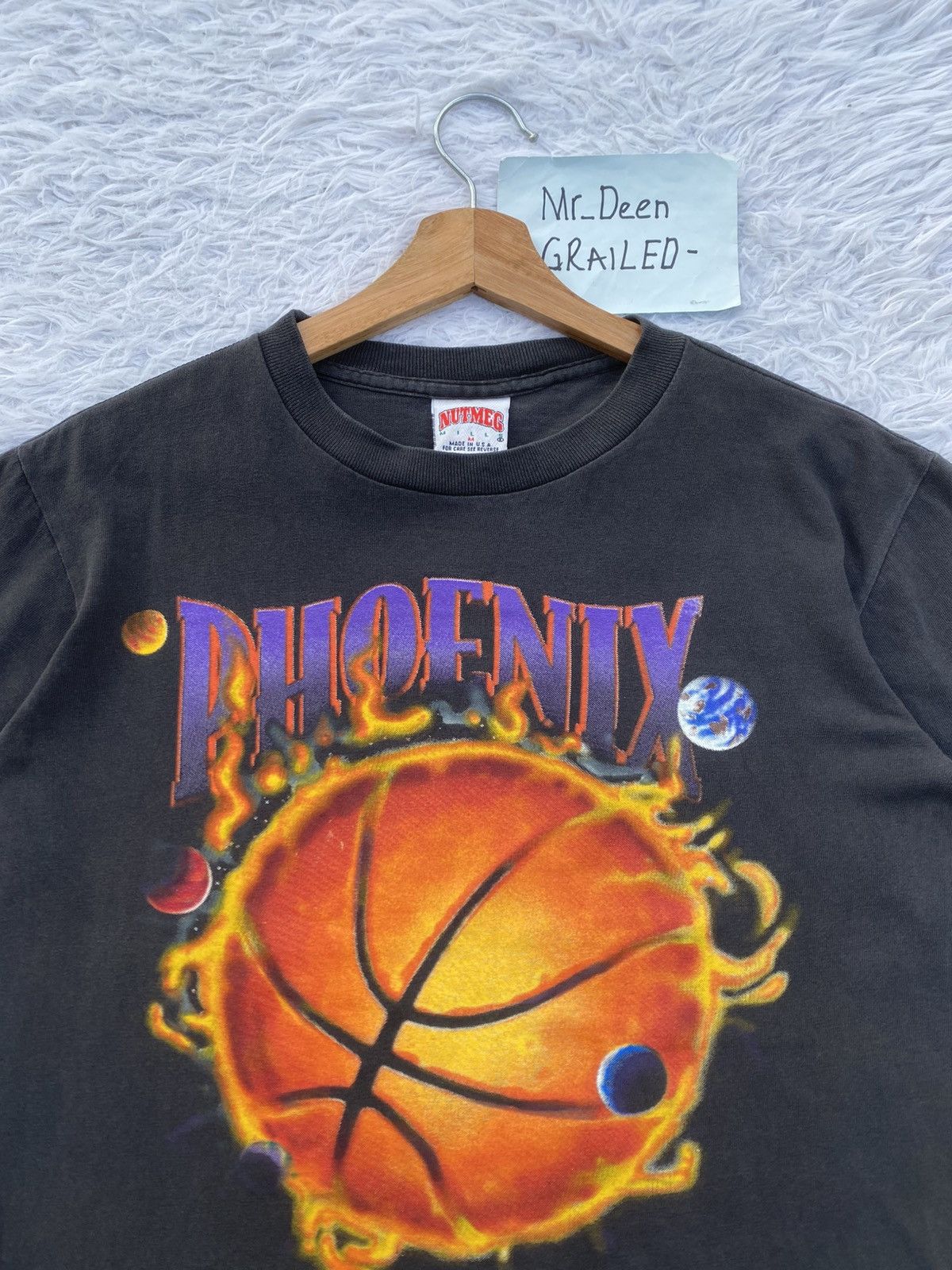 NBA Vtg 1993 Nutmeg Phoenix Suns Big Logo Fire Outer Space Tee Size US M / EU 48-50 / 2 - 5 Thumbnail