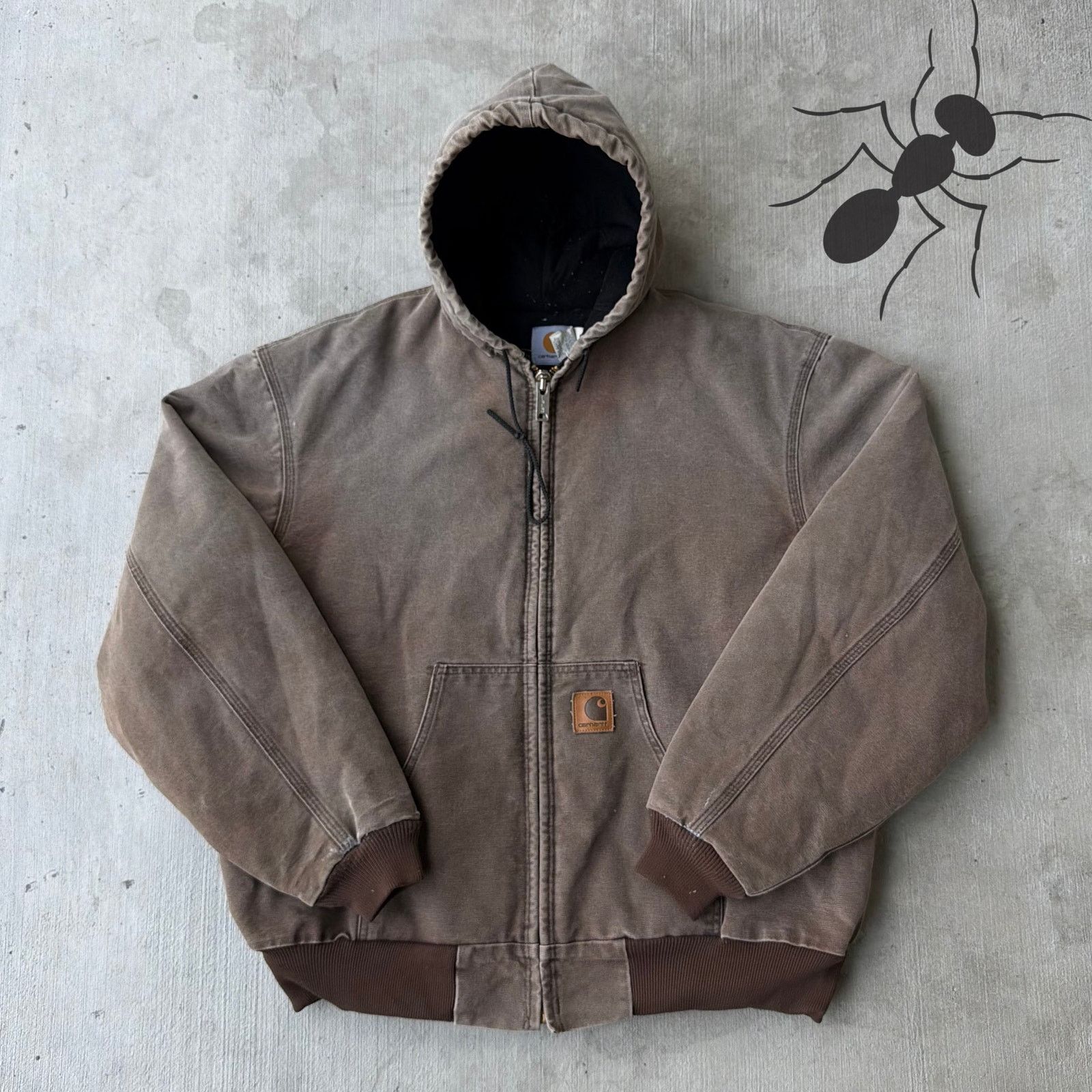 Carhartt × Vintage Vintage Carhartt J68 CHT brown hooded work wear jacket Size US XL / EU 56 / 4 - 1 Thumbnail