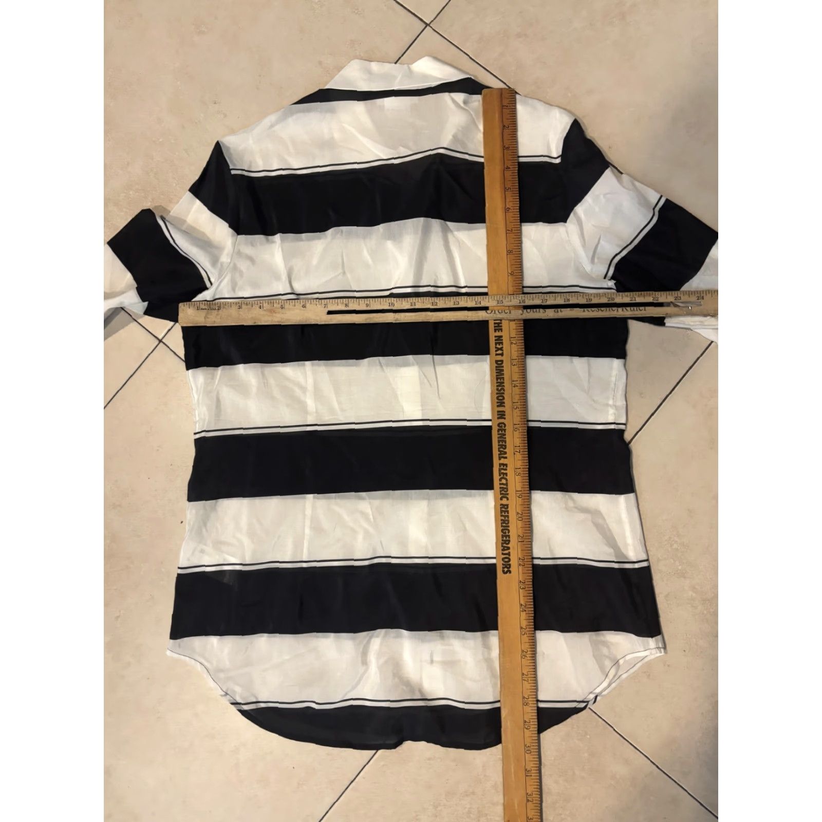 Lacoste Lacoste Shirt Mens Large Black White Striped Silk Blend Button Down CF1961 Size US XL / EU 56 / 4 - 7 Thumbnail