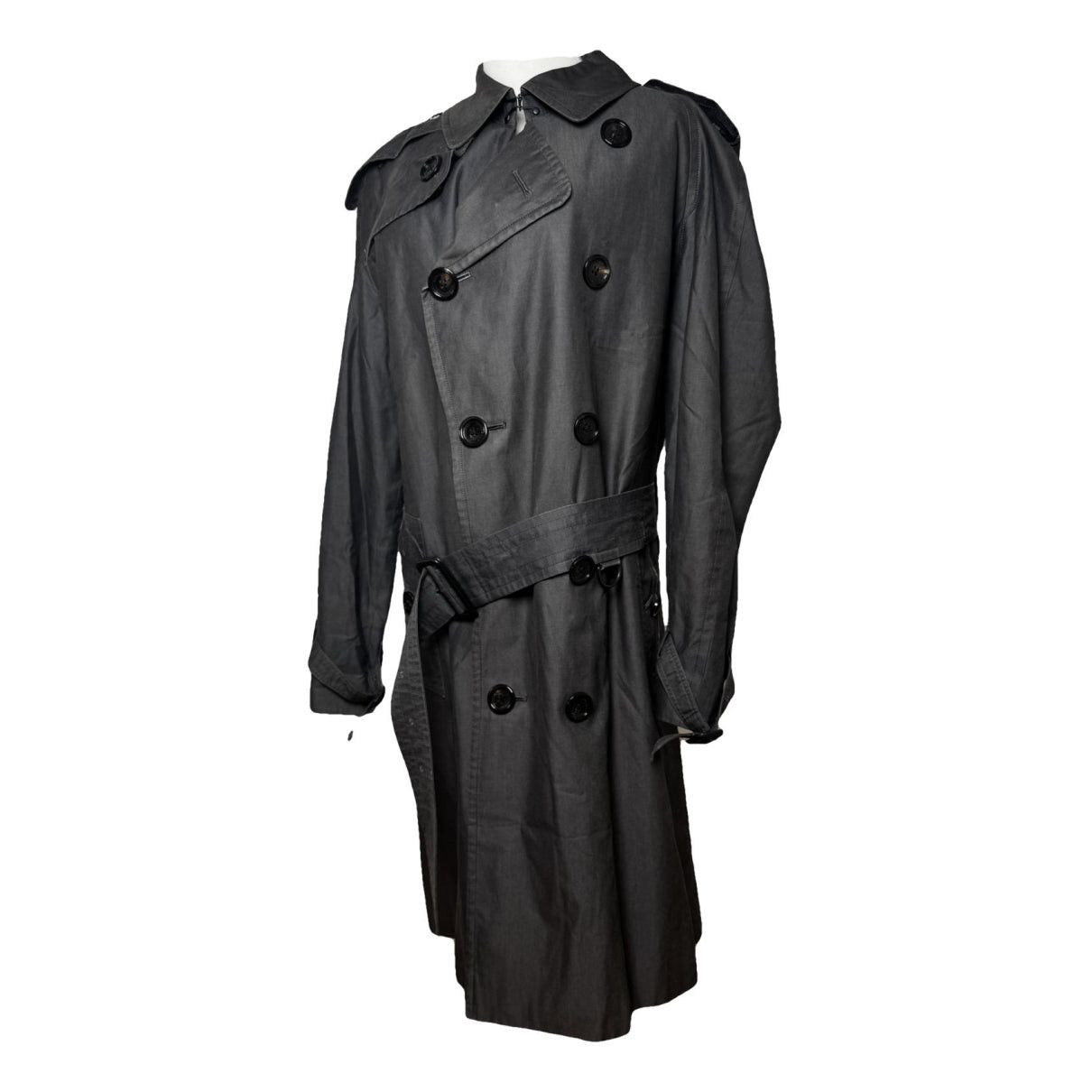 Burberry Sandringham Anthracite Cotton Trench Coat Size L / US 10 / IT 46 - 1 Thumbnail