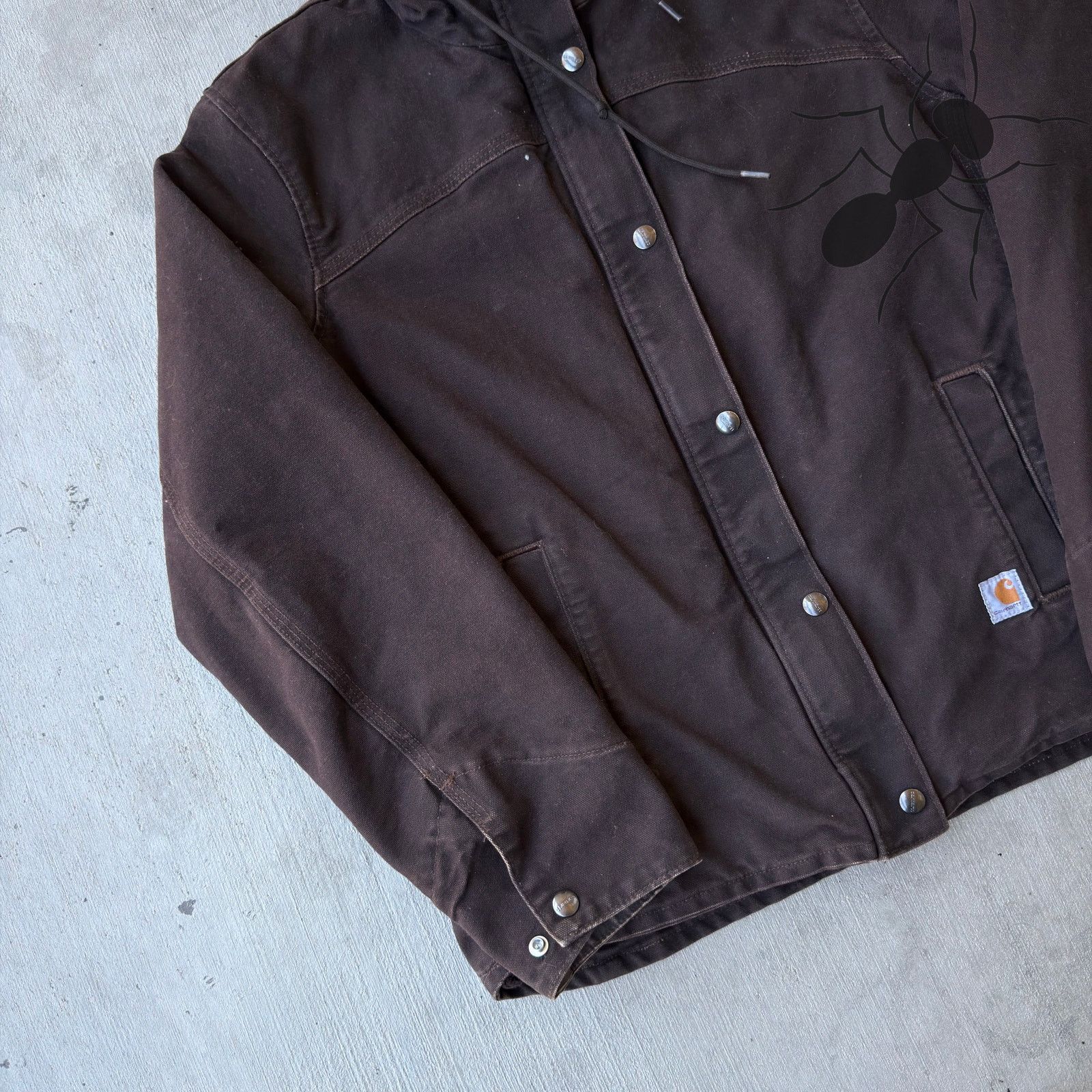Carhartt × Vintage Carhartt DKB brown sherpa lined hooded work wear jacket Size US S / EU 44-46 / 1 - 2 Thumbnail