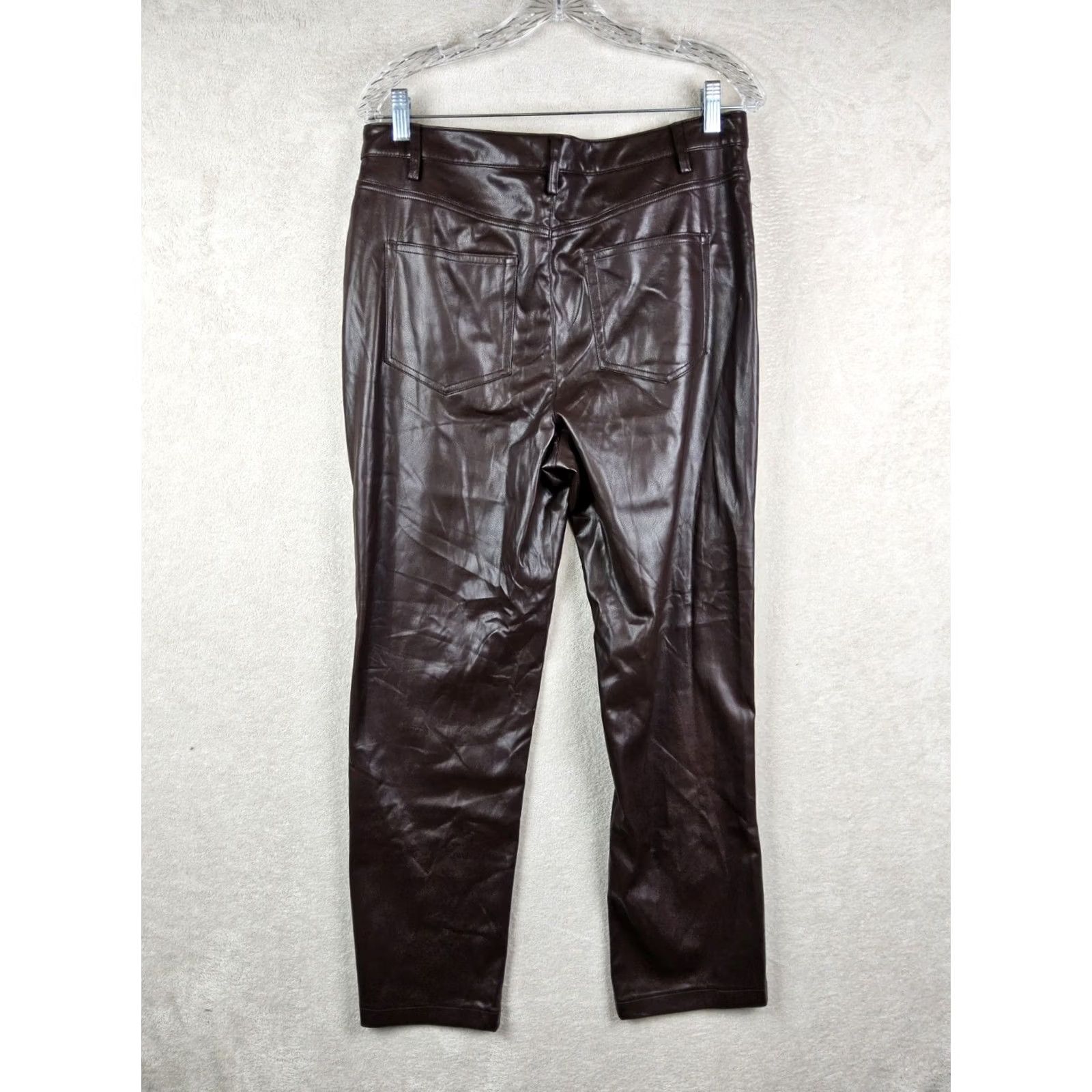 Calvin Klein Calvin Klein Women’s Pants Faux Vegan Leather Coffee Brown Size 10 Medium Regular 34x28.5 Women’s Brown Leather Pants Size 32" / US 10 / IT 46 - 4 Thumbnail