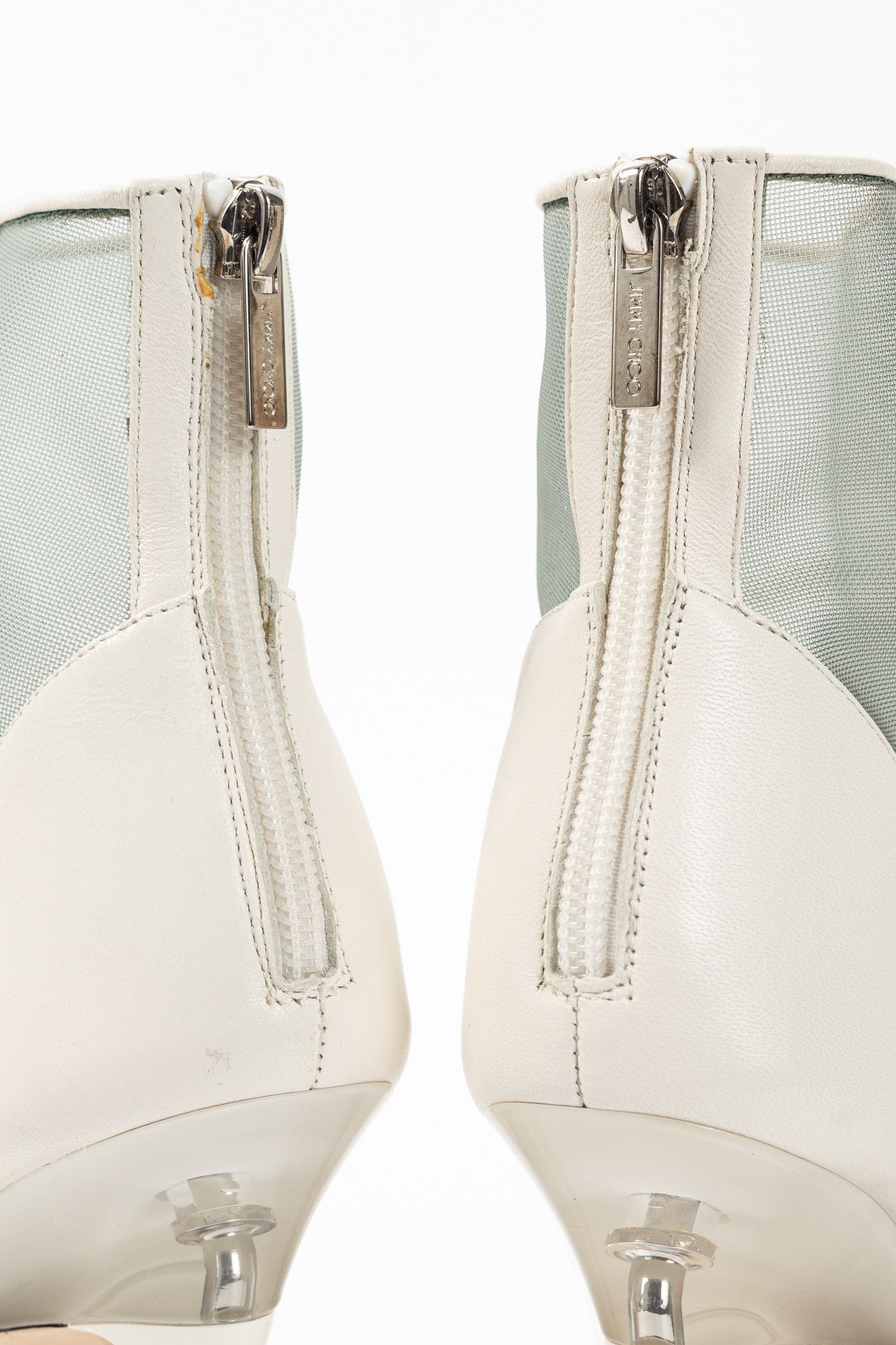 Jimmy Choo Jimmy Choo Sioux 100 Latte Nappa & Mint Mesh Ankle Boots Size US 7 / IT 37 - 10 Thumbnail