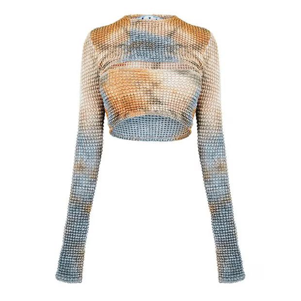 Off-White o1g2r1mq1224 Crop Top in Multicolor Size L / US 10 / IT 46 - 1 Thumbnail