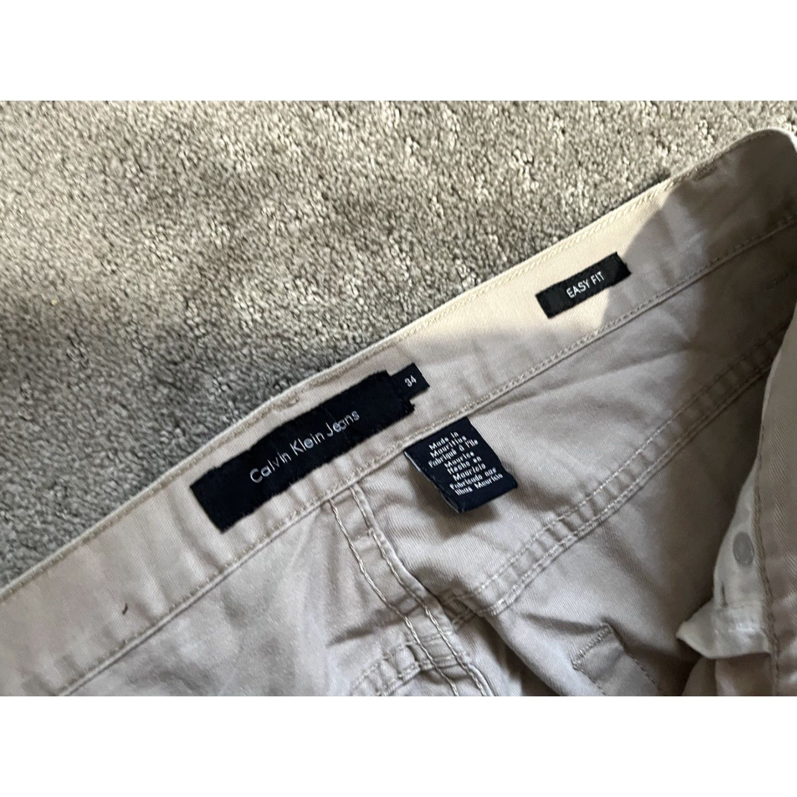 Calvin Klein VINTAGE Calvin Klein Jeans High Waisted Beige Easy Fit Pants 34x29 Men Jeans Regular 34 Beige Logo Retro Size US 34 / EU 50 - 5 Thumbnail